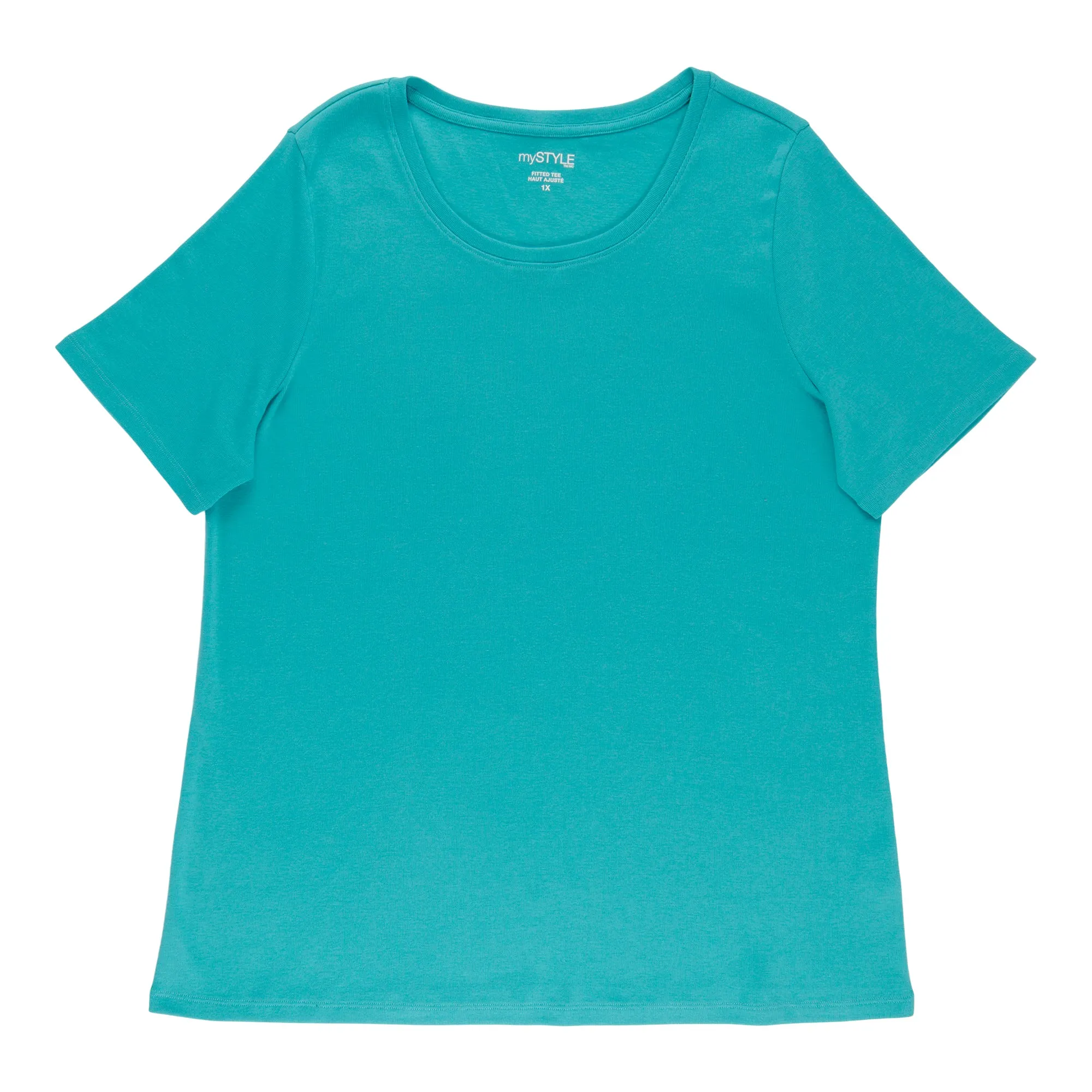 mySTYLE Women's Plus Scooped Neck Fitted T-Shirt sold by Giant Tiger