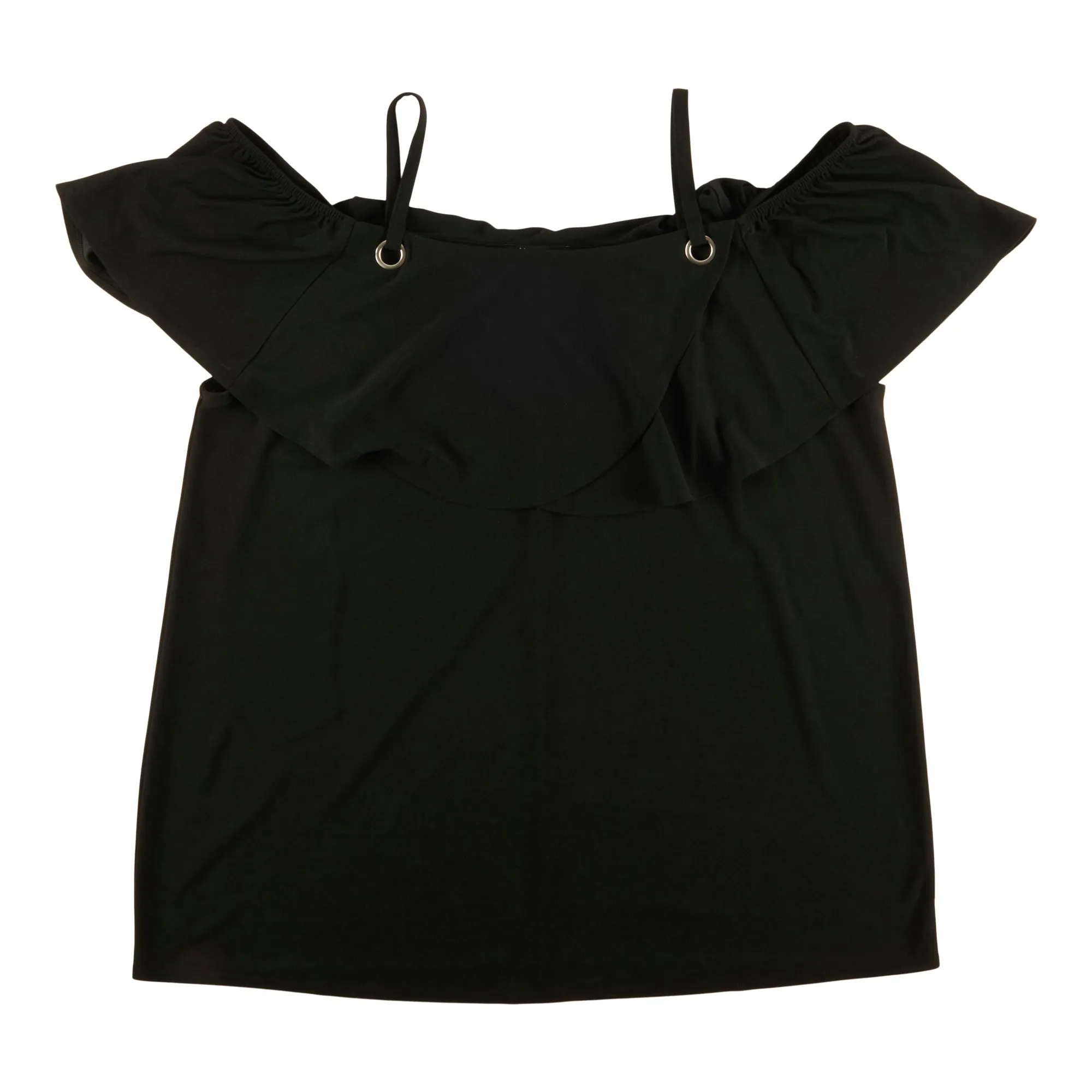 lily morgan Women's Plus Tropical Off The Shoulder Solid Top sold by Giant Tiger