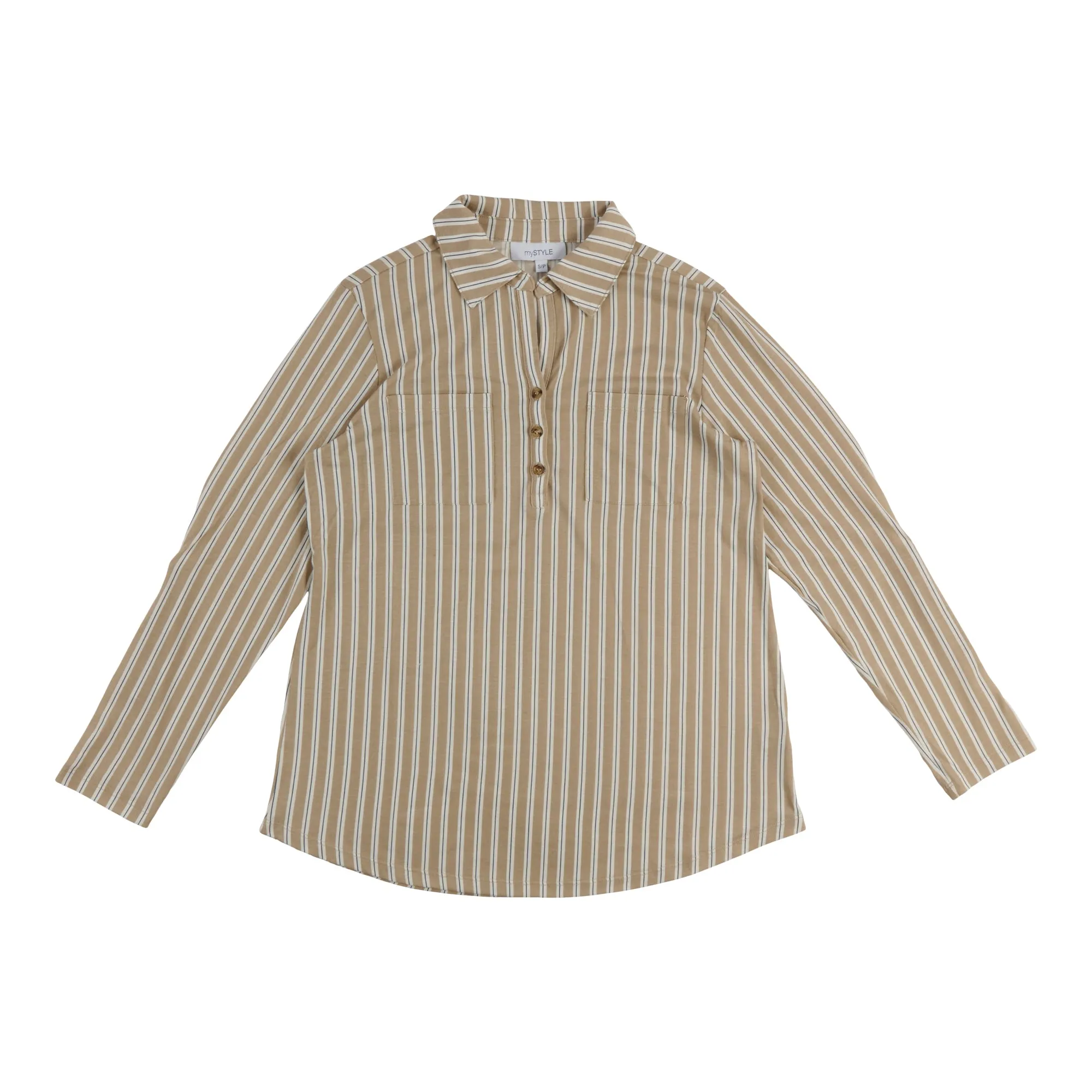 mySTYLE Women's Long Sleeve Collared Button-Up Blouse sold by Giant Tiger