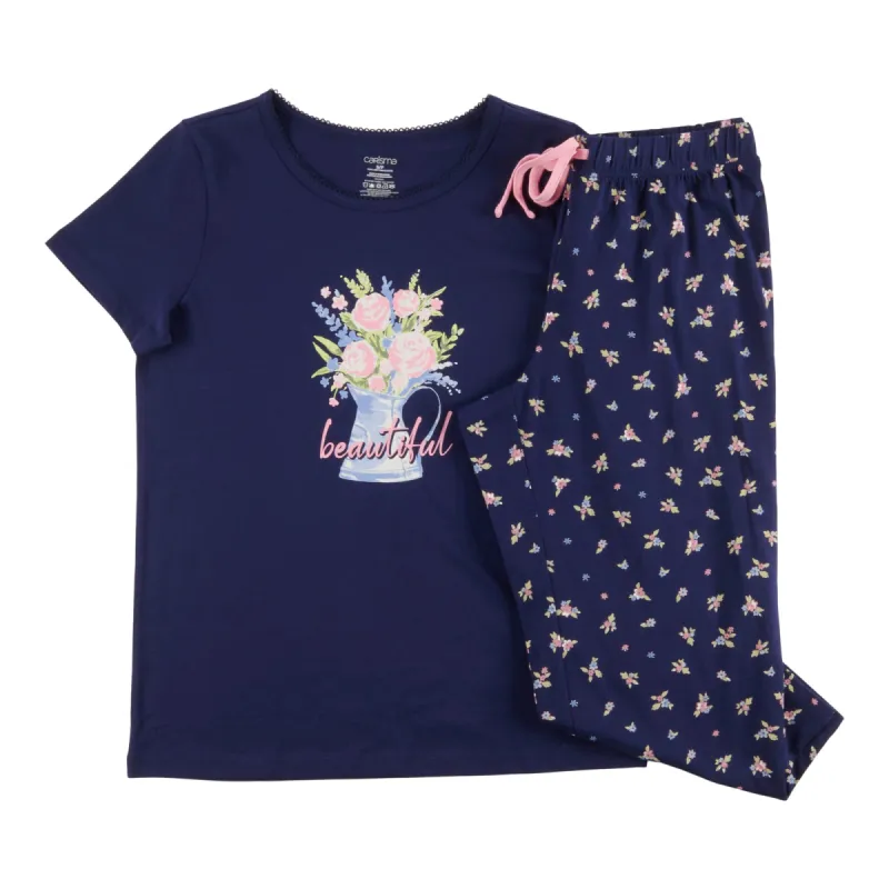 Carisma Women's Simply Dreaming Cotton PJ Capri Set, 2-Piece sold by Giant Tiger