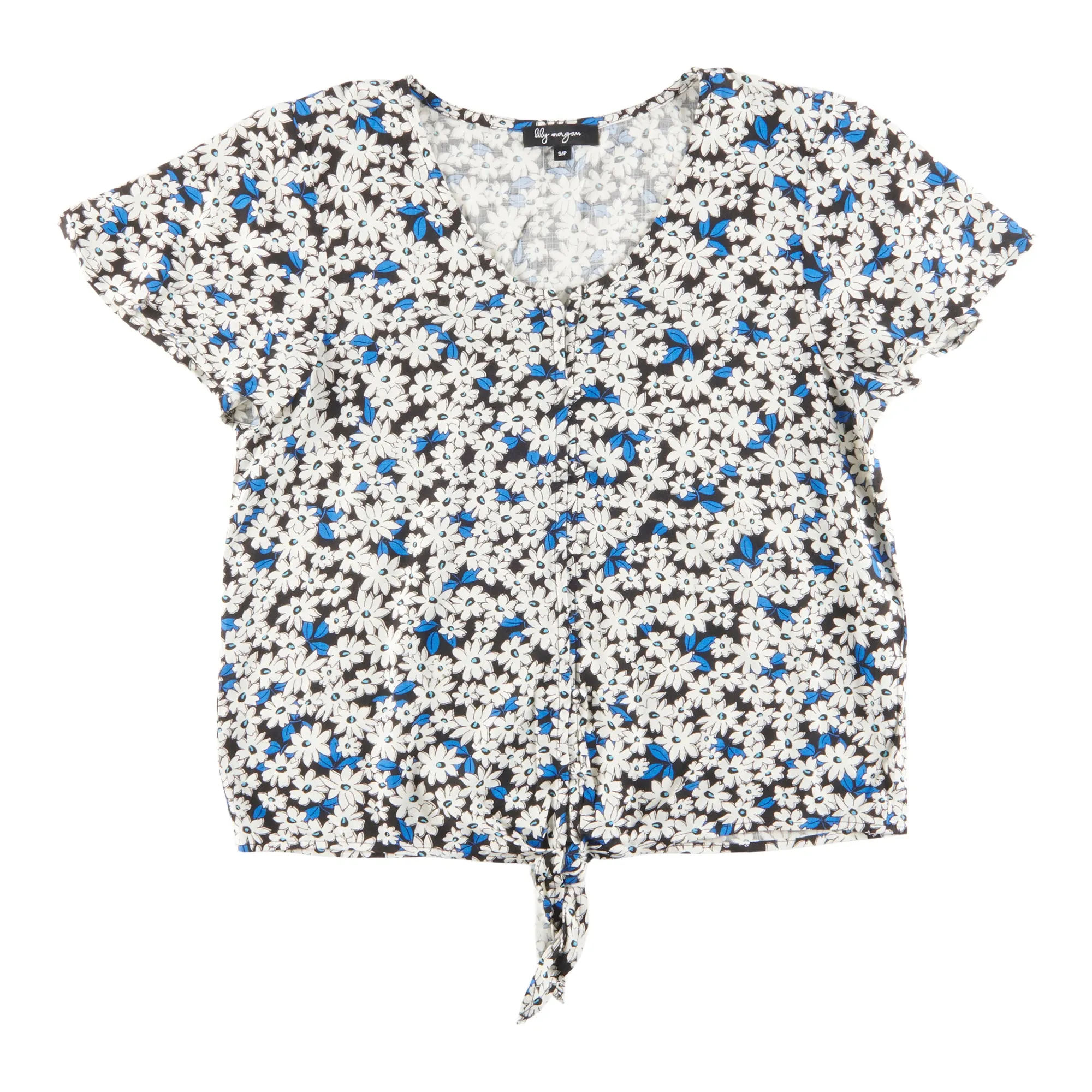 lily morgan Women's Tie-Front Short Sleeve Top sold by Giant Tiger product image thumbnail 2