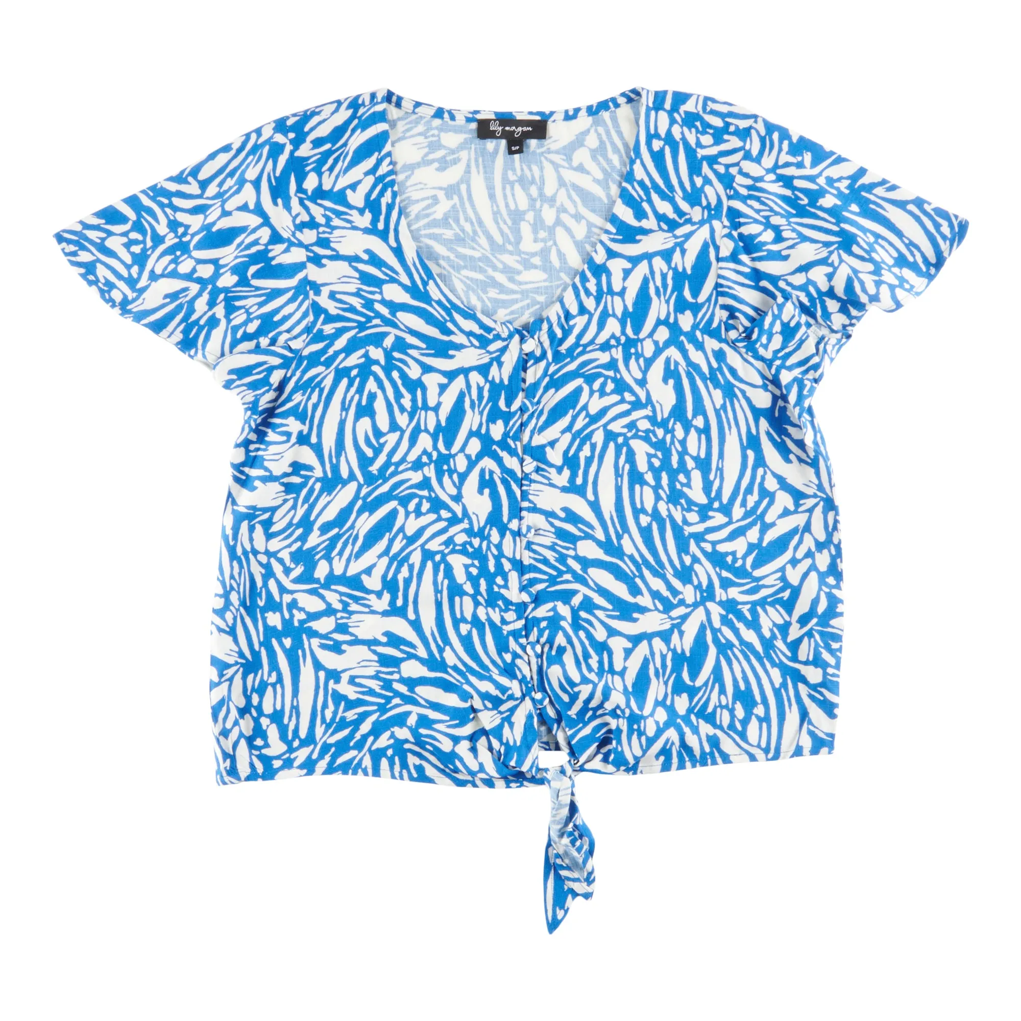 lily morgan Women's Tie-Front Short Sleeve Top sold by Giant Tiger product image thumbnail 3