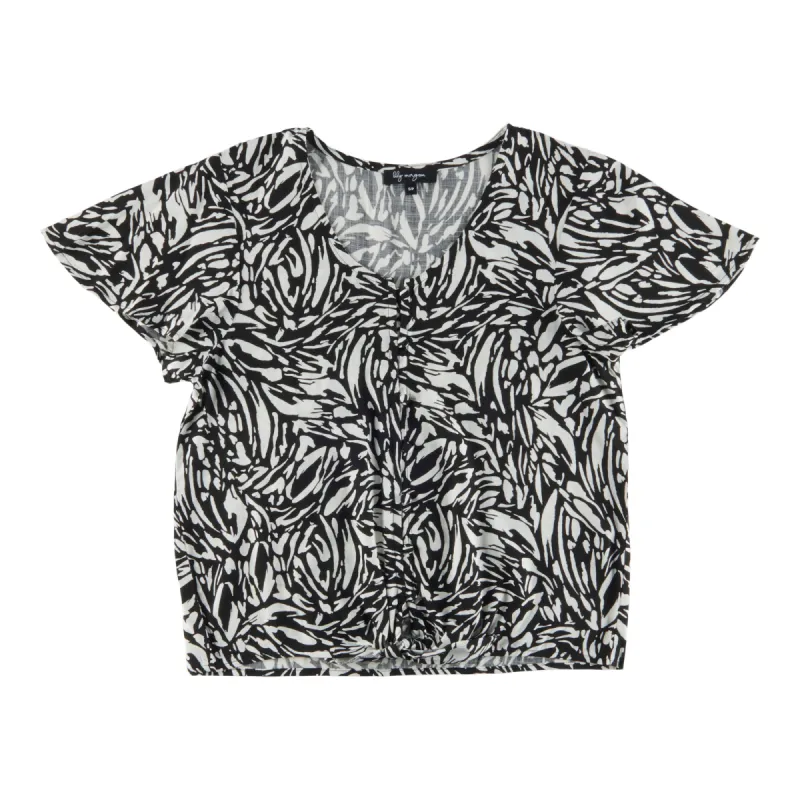 lily morgan Women's Tie-Front Short Sleeve Top sold by Giant Tiger