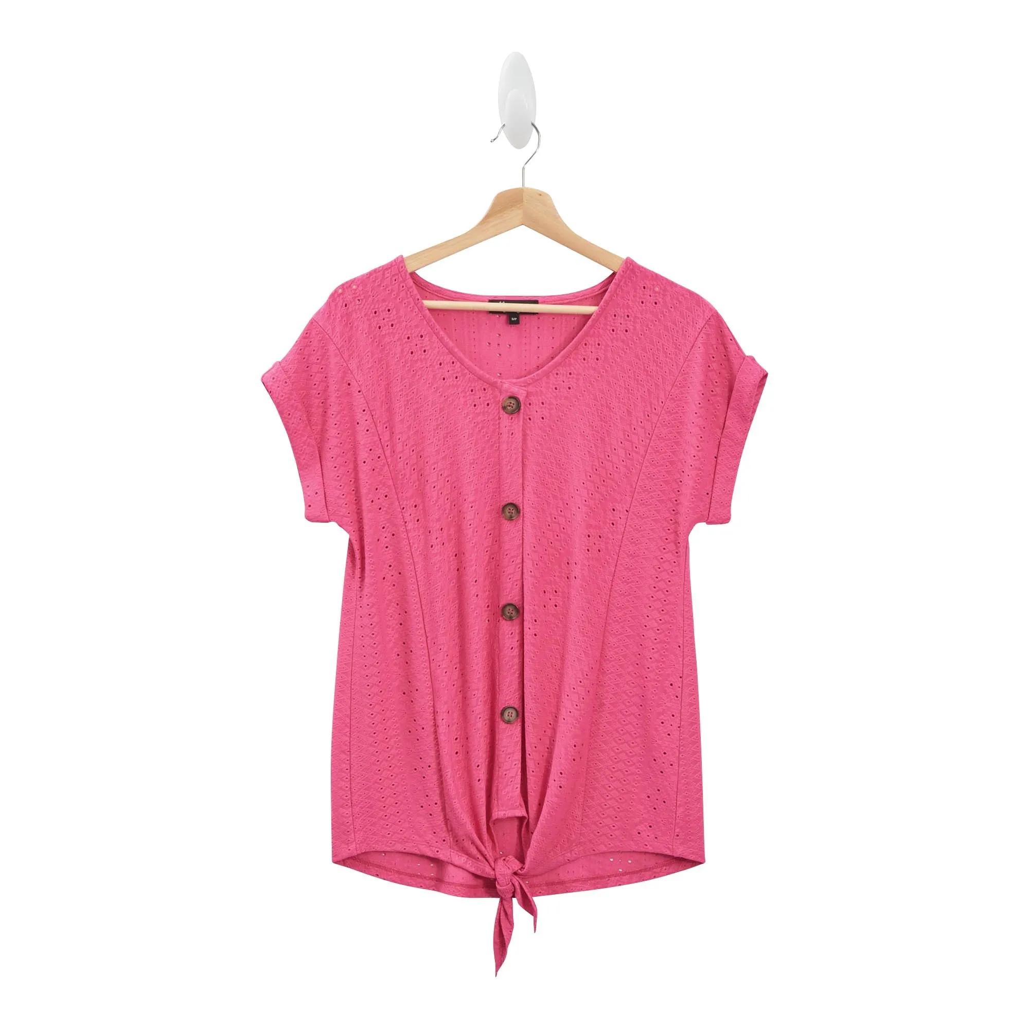lily morgan Women's Plus Eyelet Tie Front Top - 1X-3X sold by Giant Tiger product image thumbnail 4