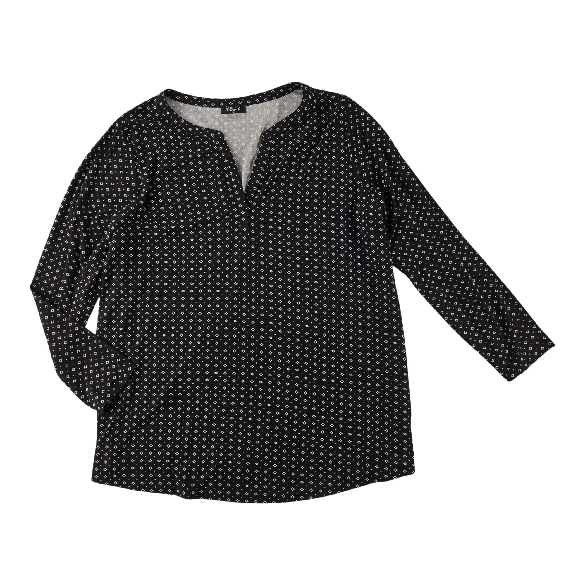 Women's Plus Printed Long Sleeve Split V-Neck Henley Top sold by Giant Tiger product image thumbnail 3