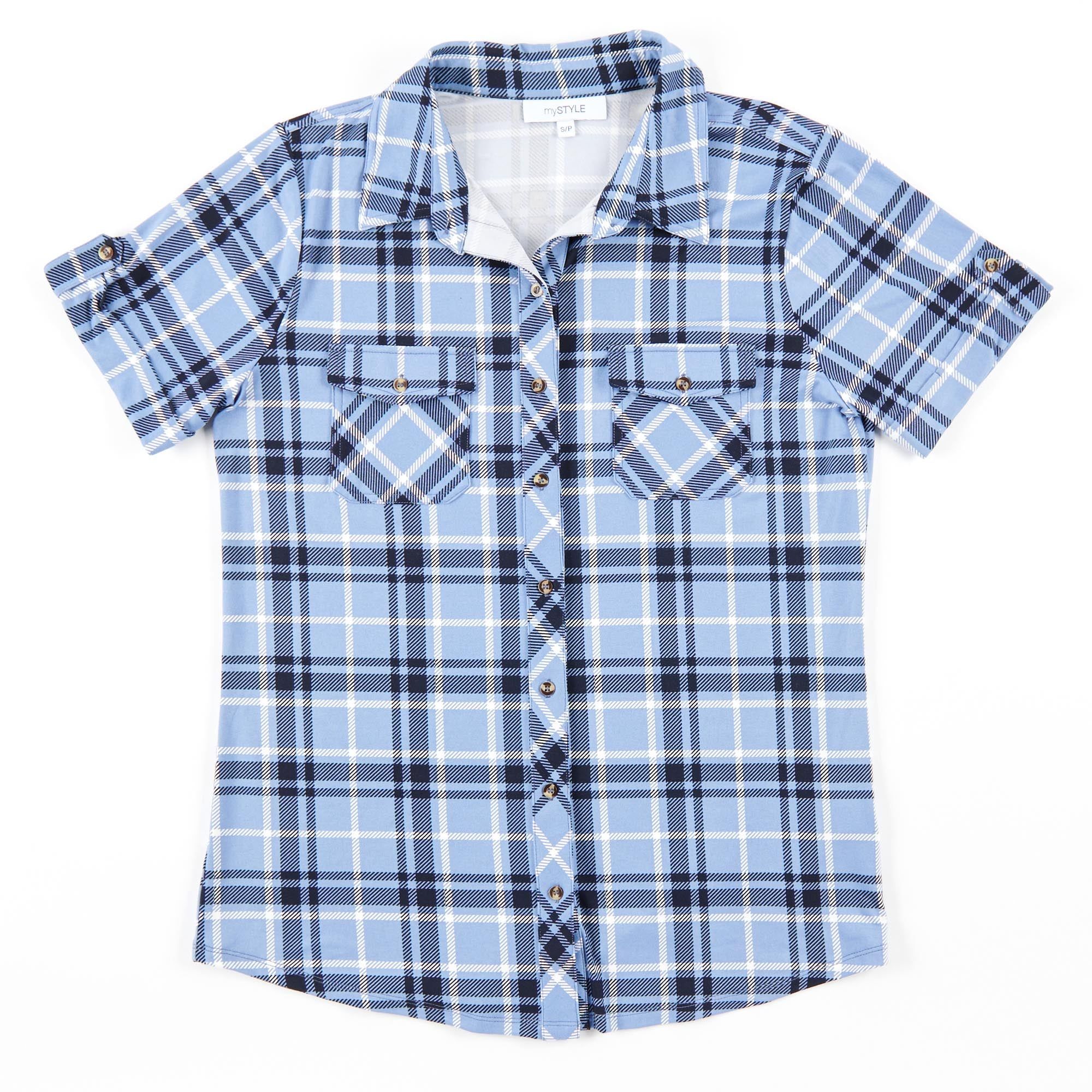 mySTYLE Women's Short Sleeve Plaid Shirt sold by Giant Tiger product image thumbnail 2