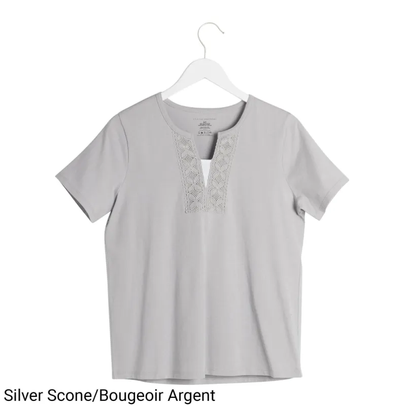 Classic Edition Women's Crochet 2-Fer T-Shirt - S-XXL sold by Giant Tiger