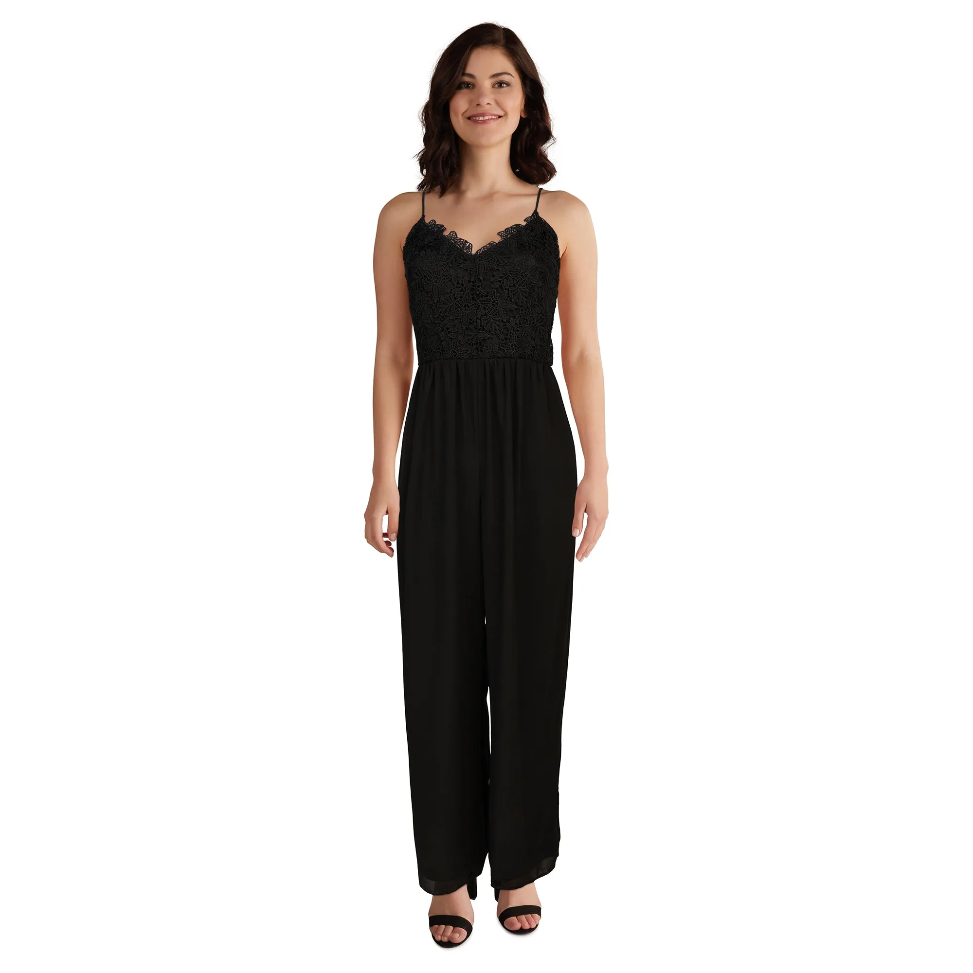 lily morgan Women's Lace Top Jumpsuit sold by Giant Tiger