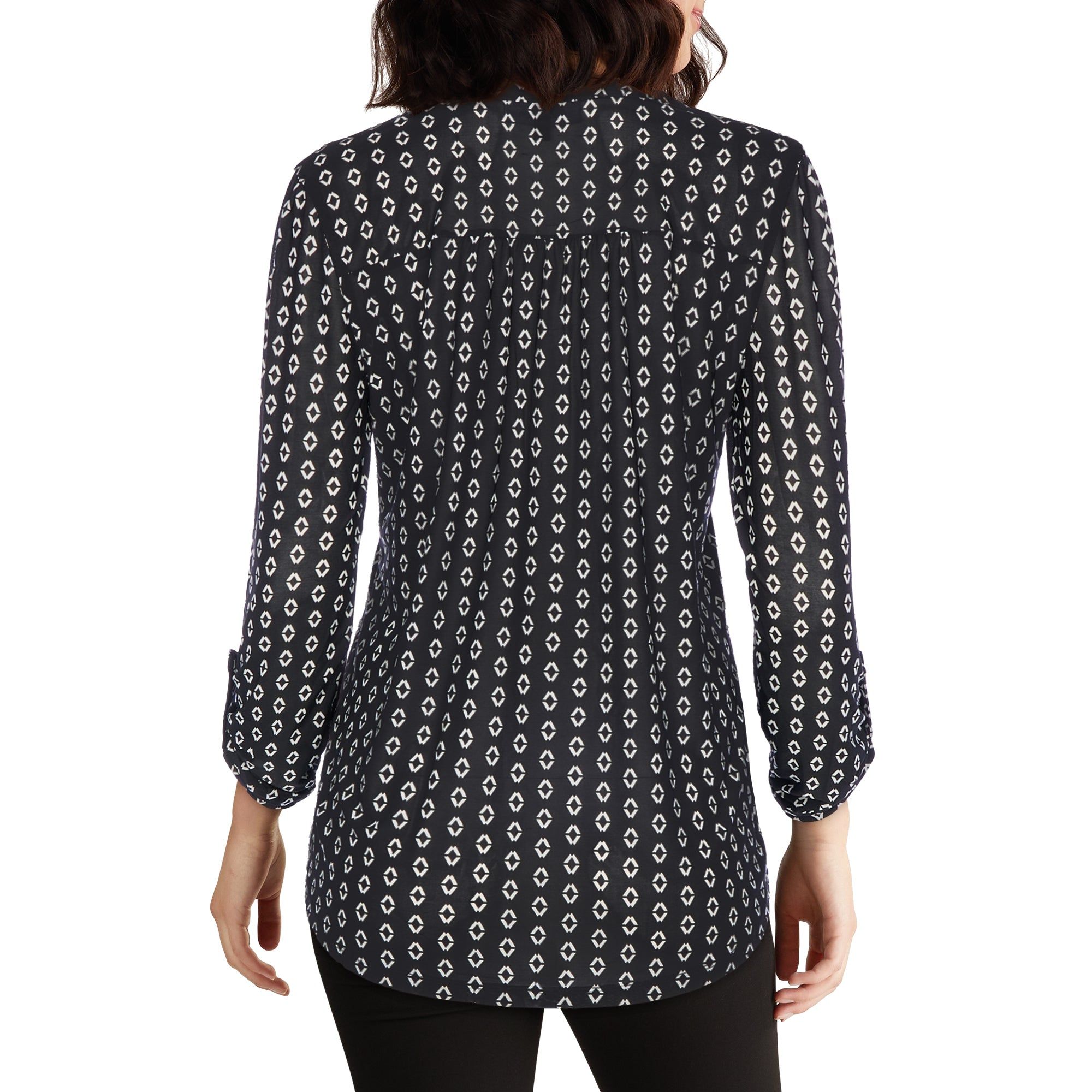 lily morgan Women's 3/4 Sleeve Printed Pintuck Top sold by Giant Tiger product image thumbnail 4