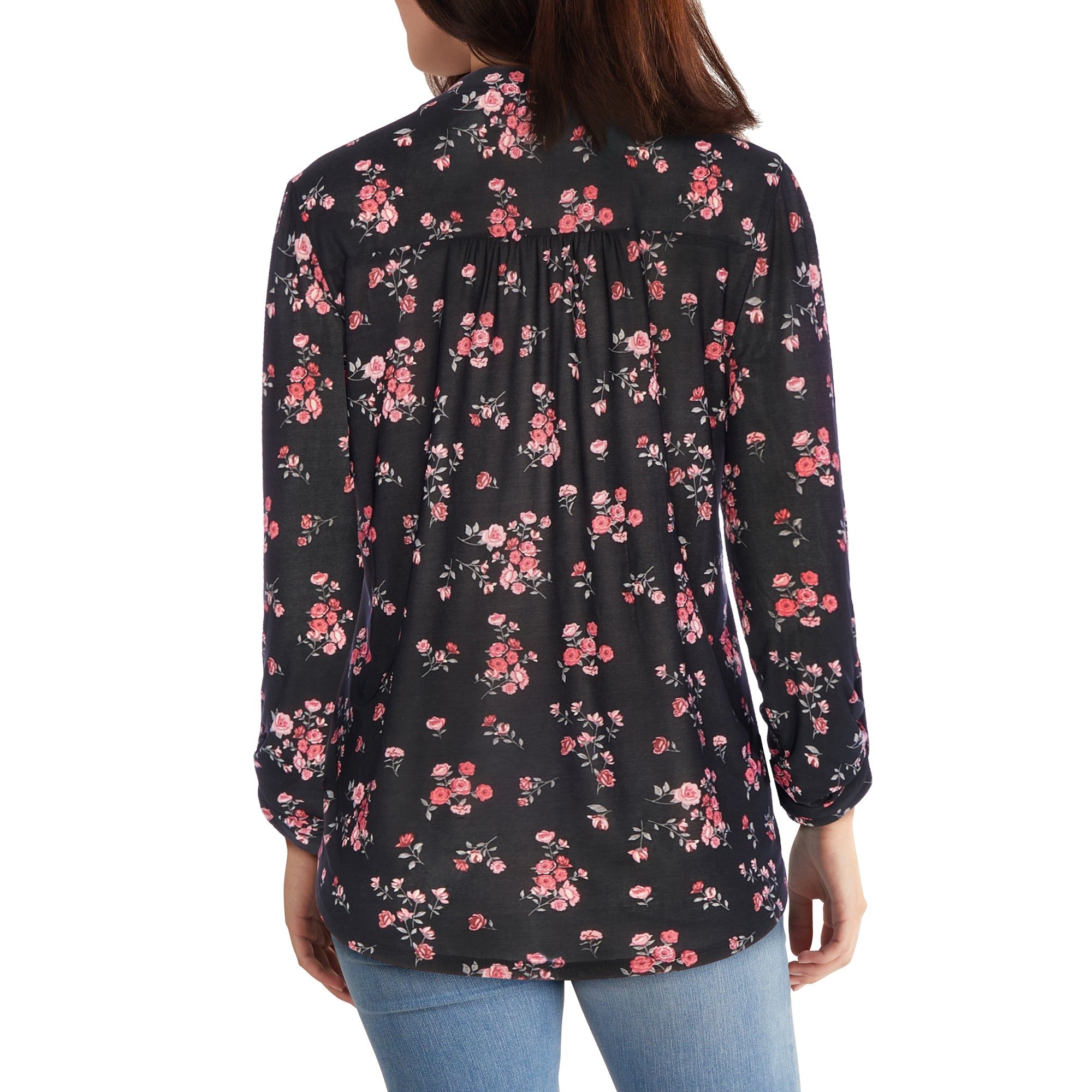 lily morgan Women's 3/4 Sleeve Printed Pintuck Top sold by Giant Tiger product image thumbnail 2