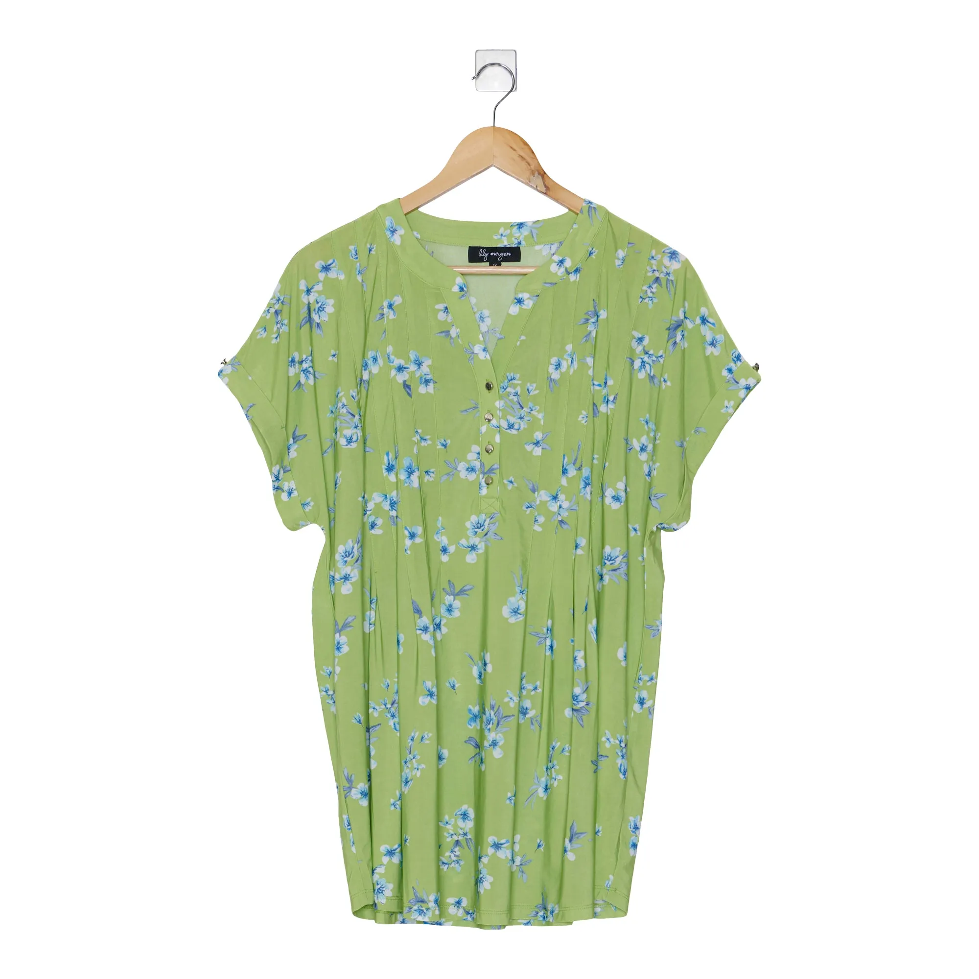 lily morgan Women's Plus Trend Edit Short Sleeve Printed Pleated Top sold by Giant Tiger product image thumbnail 4