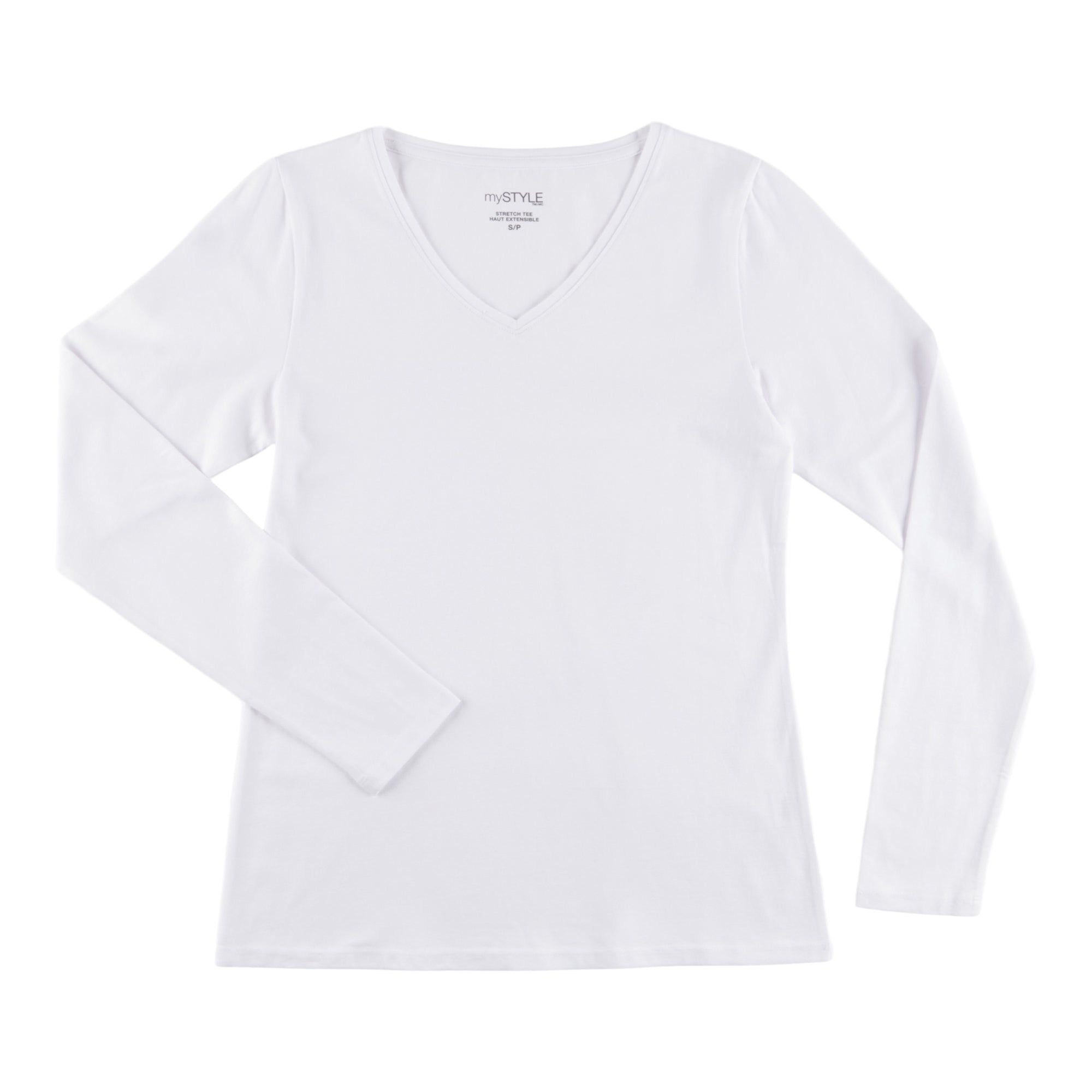 mySTYLE Women's Seasonal Neutral Long Sleeve V-Neck Stretch Tee sold by Giant Tiger product image thumbnail 2