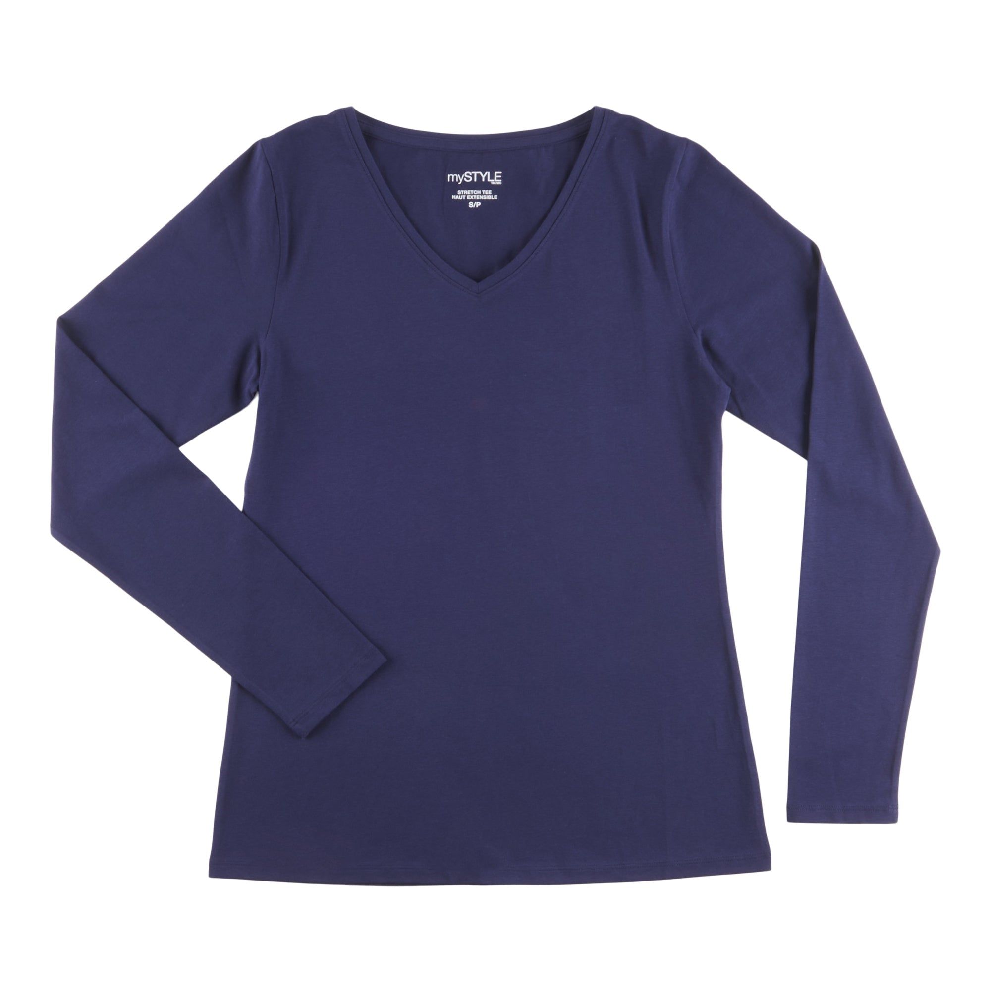 mySTYLE Women's Seasonal Neutral Long Sleeve V-Neck Stretch Tee sold by Giant Tiger product image thumbnail 3