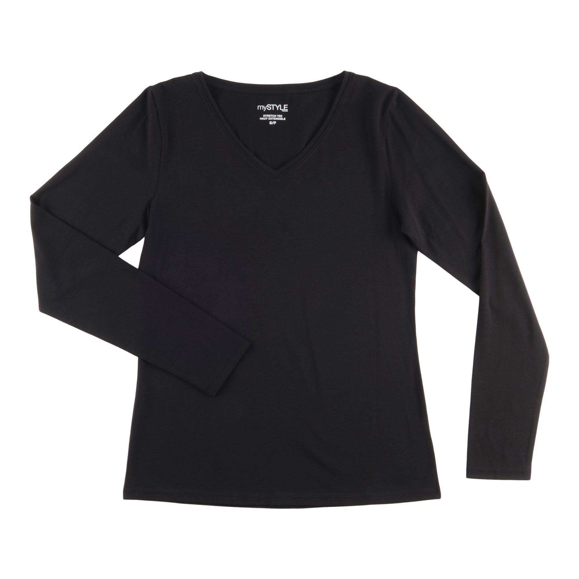 mySTYLE Women's Seasonal Neutral Long Sleeve V-Neck Stretch Tee sold by Giant Tiger