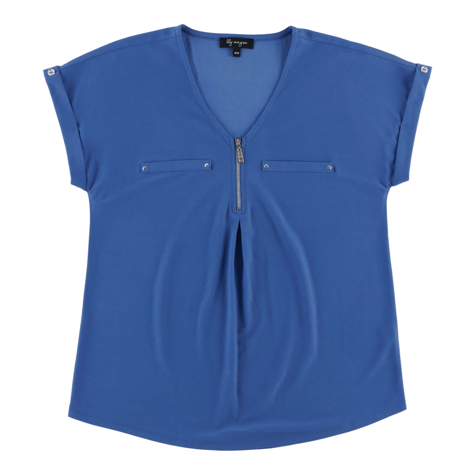 lily morgan Women's V-Neck Zip Cuffed Blouse sold by Giant Tiger product image thumbnail 2