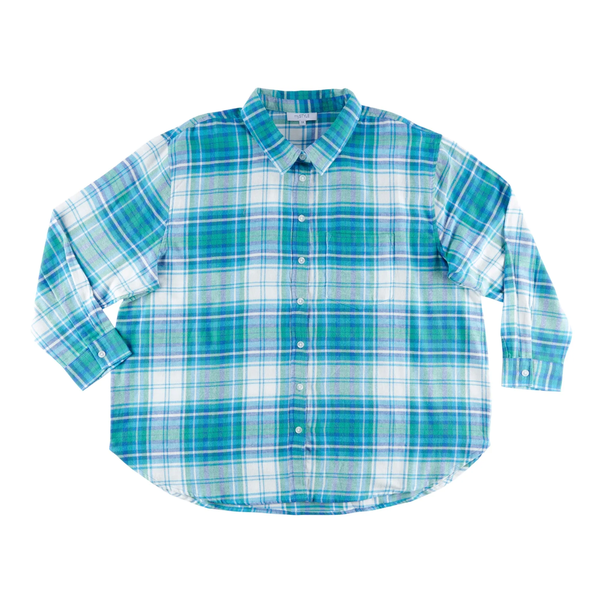 mySTYLE Women's Plus Collared Flannel Shirt sold by Giant Tiger product image thumbnail 2