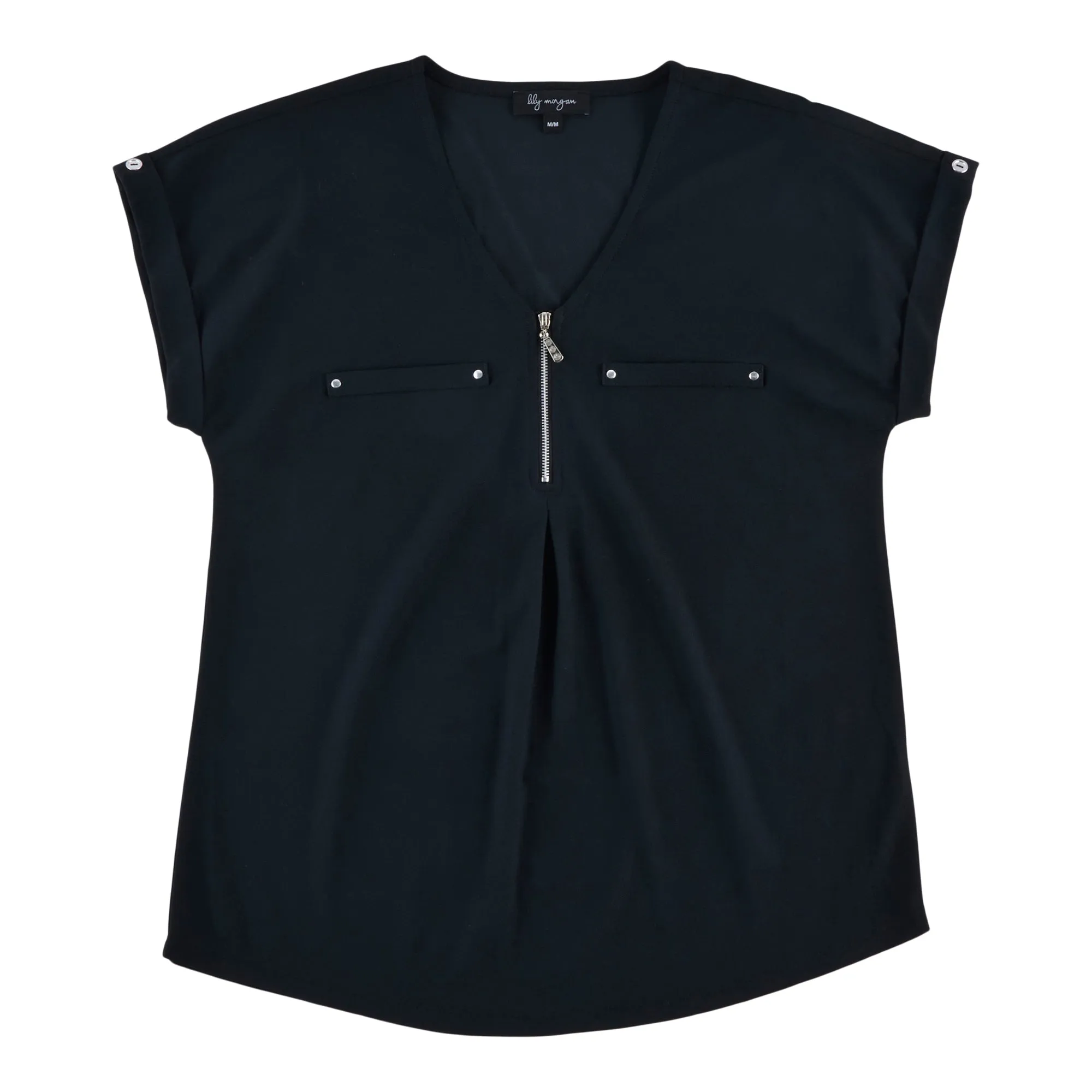 lily morgan Women's V-Neck Zip Cuffed Blouse sold by Giant Tiger