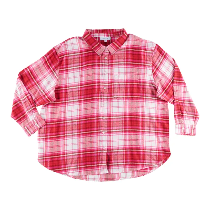 mySTYLE Women's Plus Collared Flannel Shirt sold by Giant Tiger