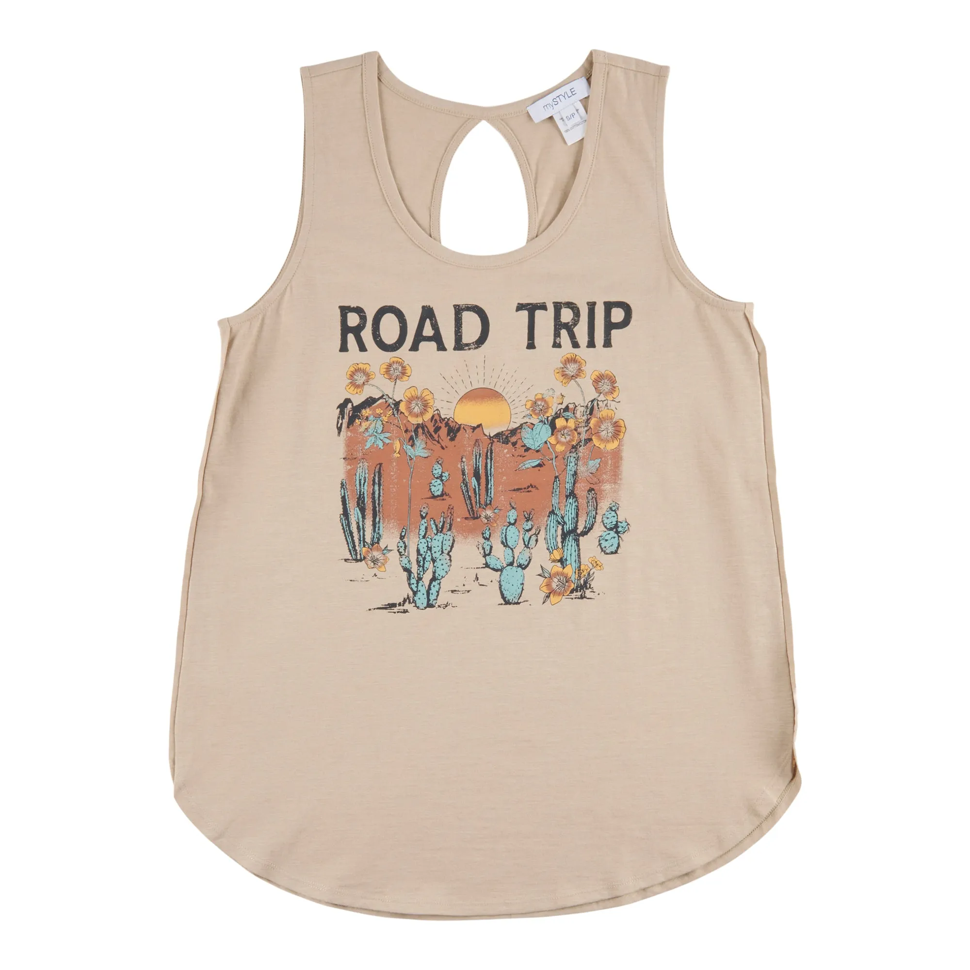 mySTYLE Women's Festival Screen Printed Back Hole Tank Top sold by Giant Tiger