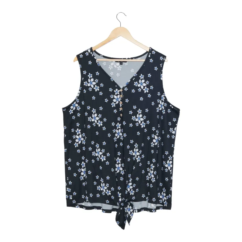 lily morgan Women's Plus Urban Chic Printed Tie Front Tank Top sold by Giant Tiger