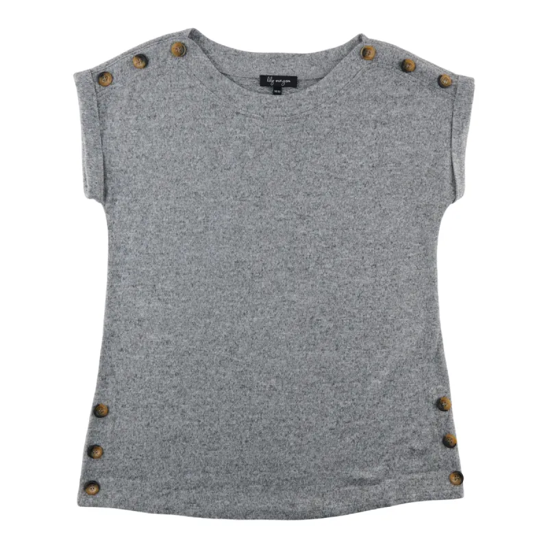 mySTYLE Women's Boat Neck Shirt with Button Details sold by Giant Tiger