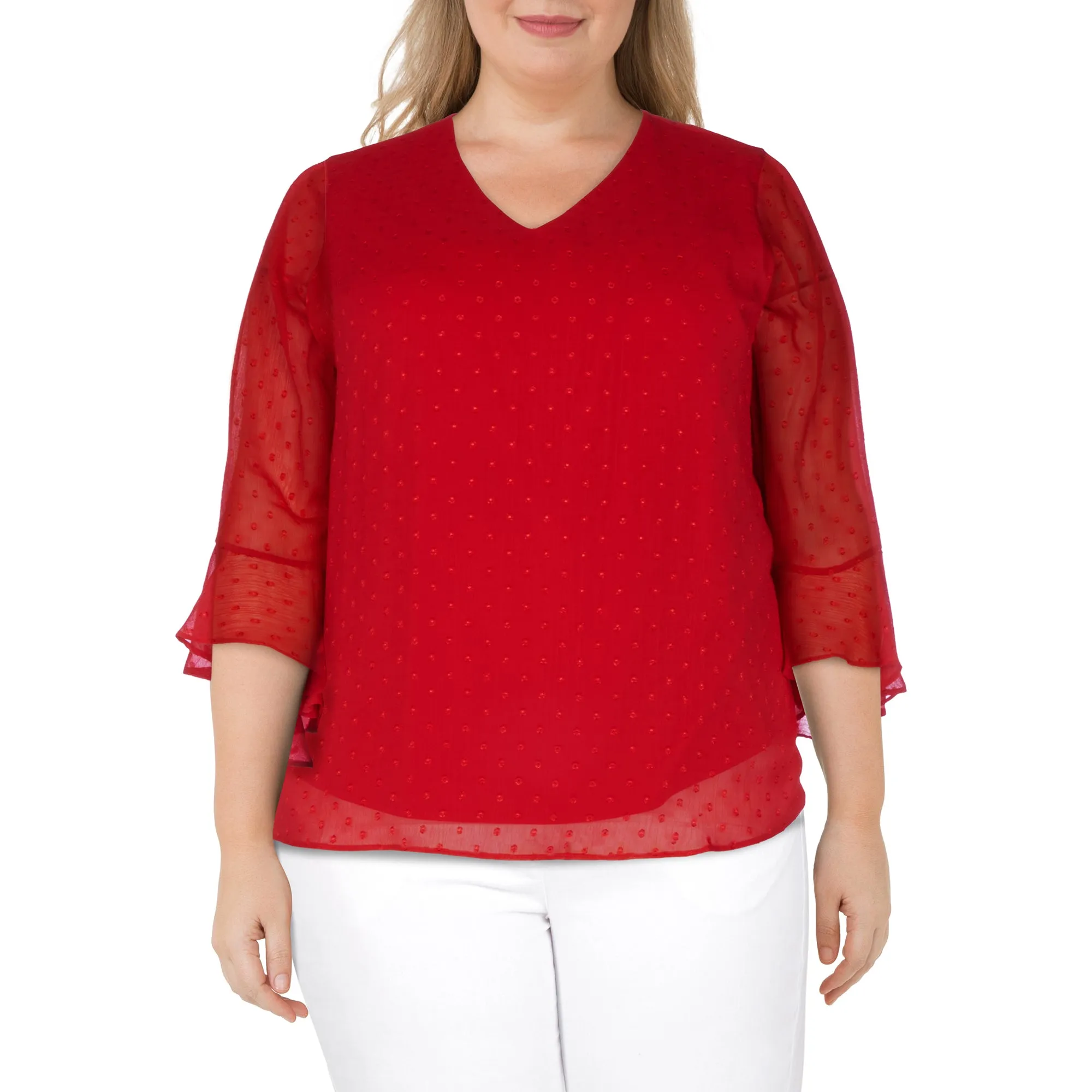 lily morgan Women's Plus Ruffle Sleeve Top sold by Giant Tiger product image thumbnail 2