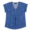 lily morgan Women's Printed V-Neck Rolled-Cuff Blouse sold by Giant Tiger