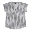 lily morgan Women's Printed V-Neck Rolled-Cuff Blouse sold by Giant Tiger