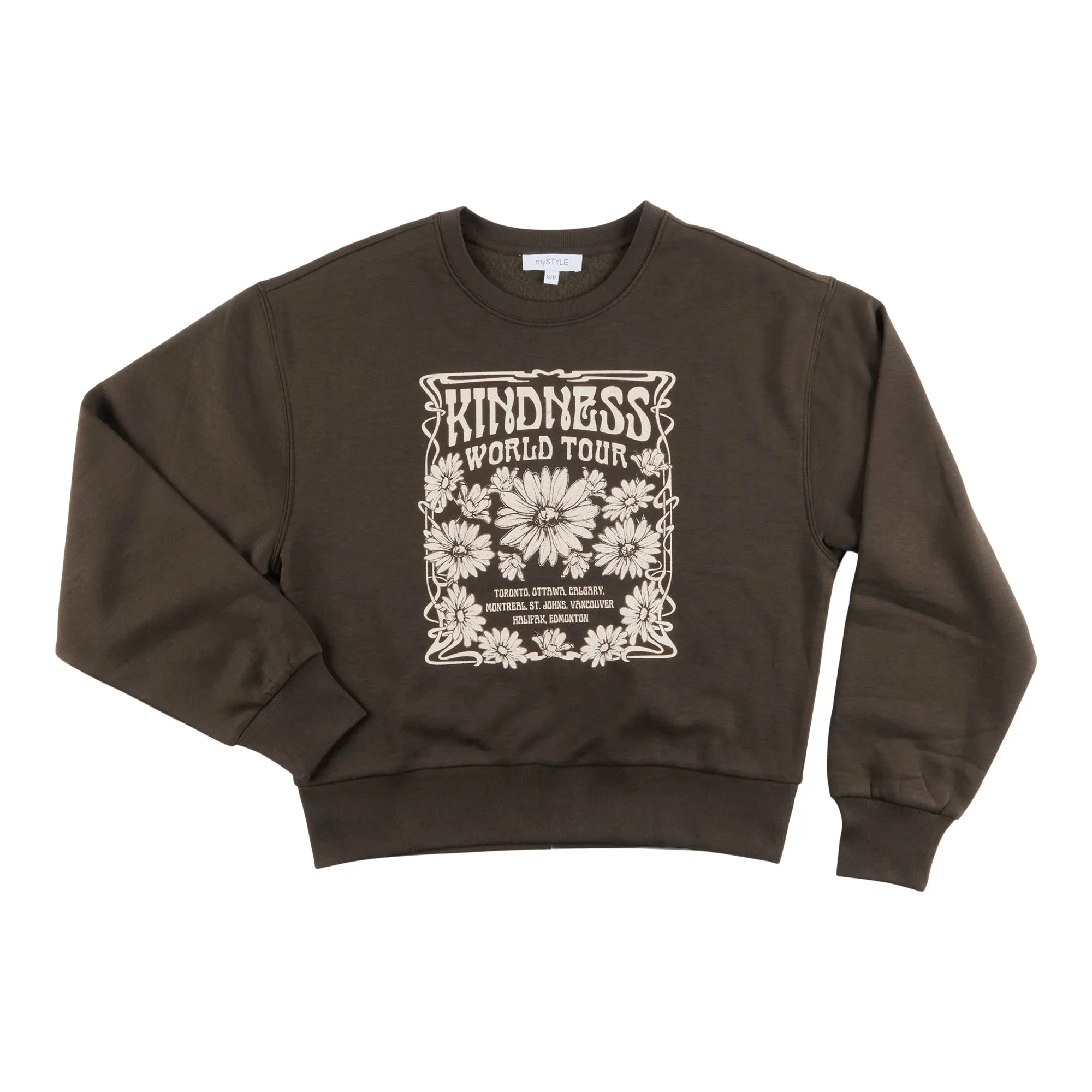 mySTYLE Women's Screen Printed Fleece Crew Neck sold by Giant Tiger