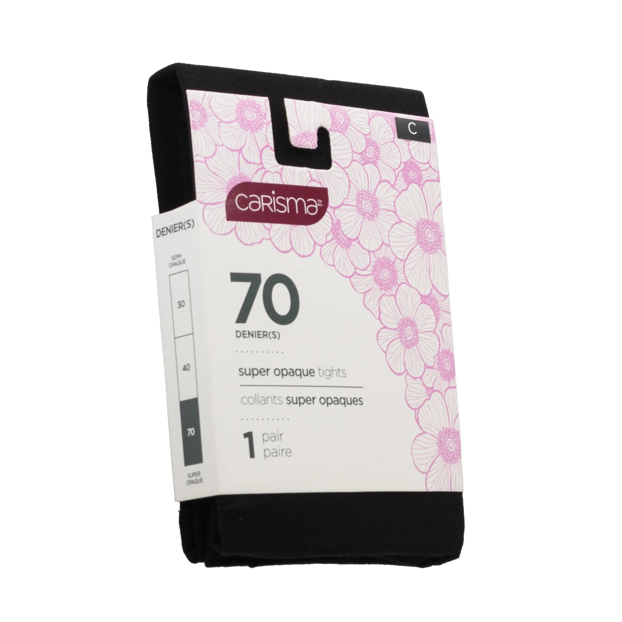 Carisma Women's 70 Denier Super-Opaque Tights, Black sold by Giant Tiger