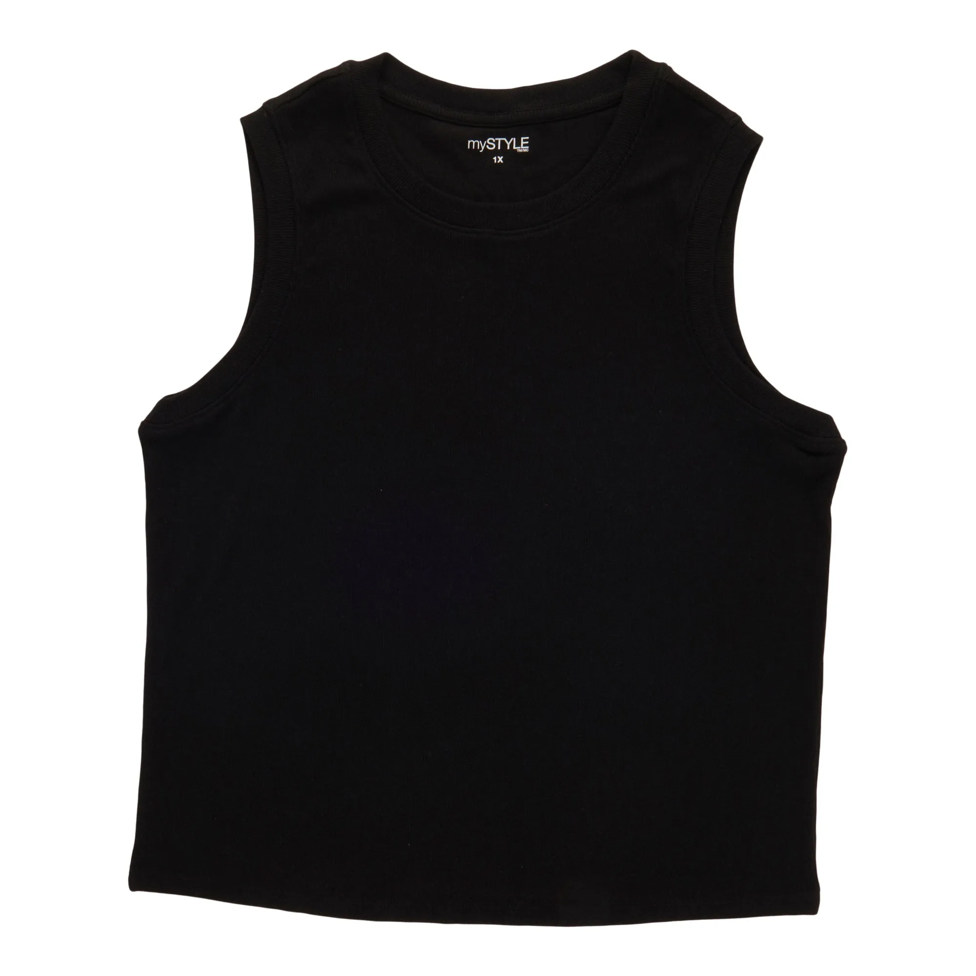 mySTYLE Women's Plus Festival Fitted Ribbed Crop Tank Top sold by Giant Tiger