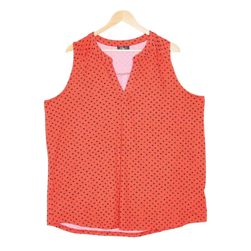 Women's Plus Sleeveless Printed Henley Top sold by Giant Tiger