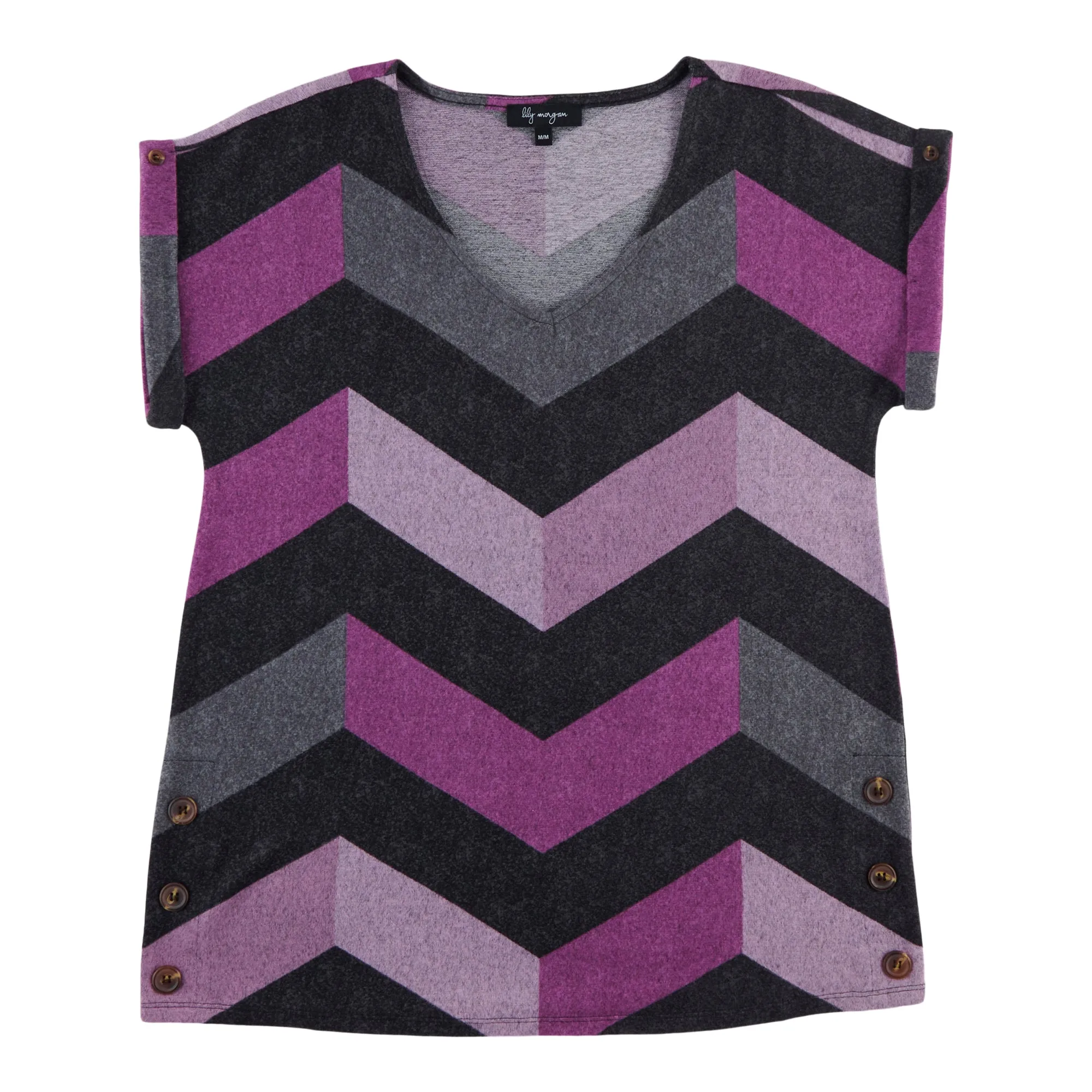 lily morgan Women's V-Neck Button Detail Blouse sold by Giant Tiger product image thumbnail 3