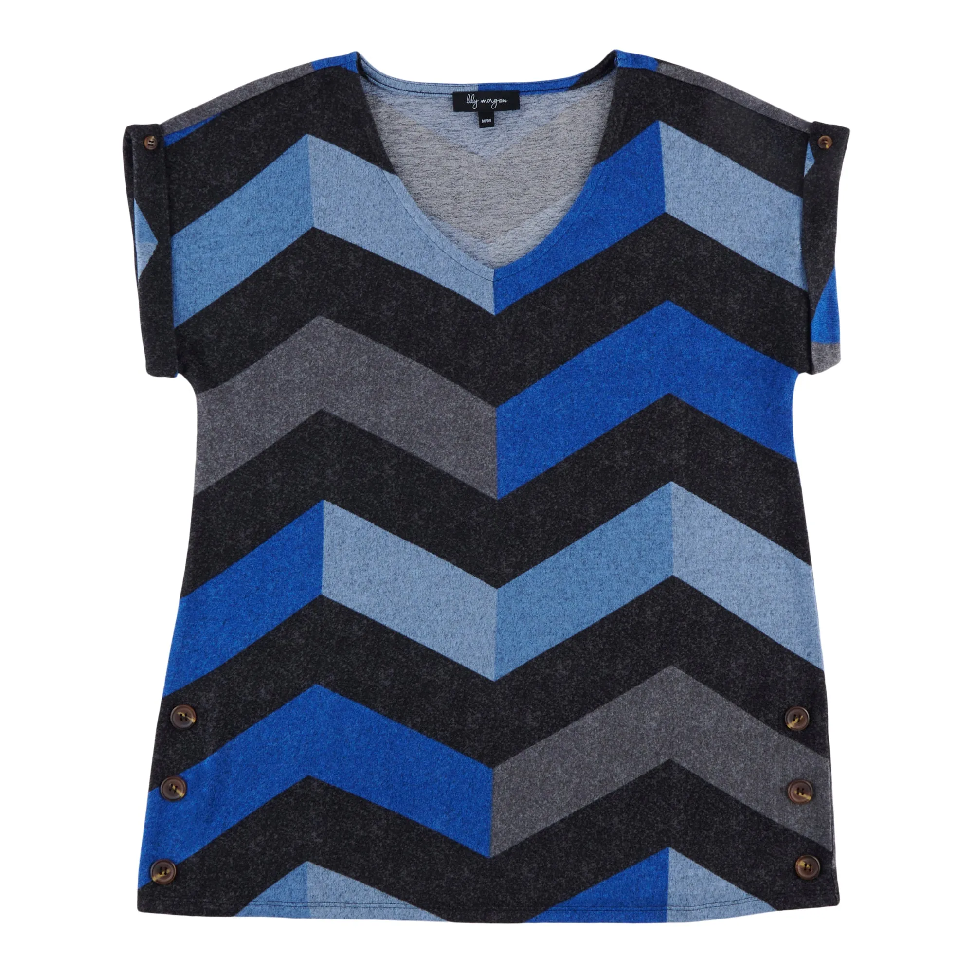 lily morgan Women's V-Neck Button Detail Blouse sold by Giant Tiger