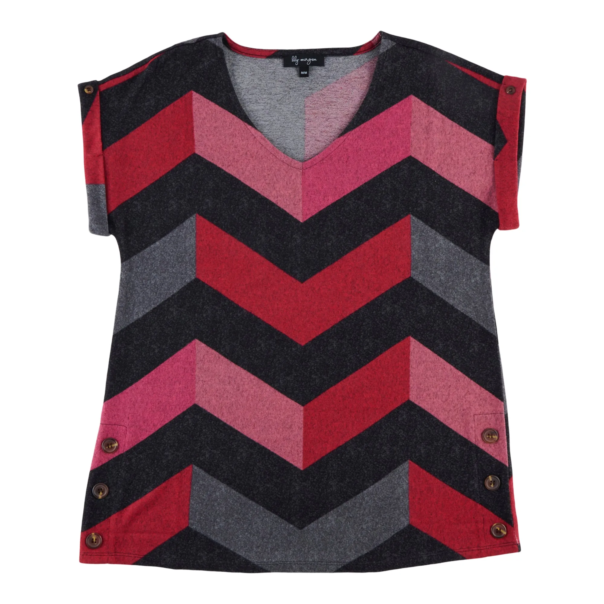 lily morgan Women's V-Neck Button Detail Blouse sold by Giant Tiger product image thumbnail 2