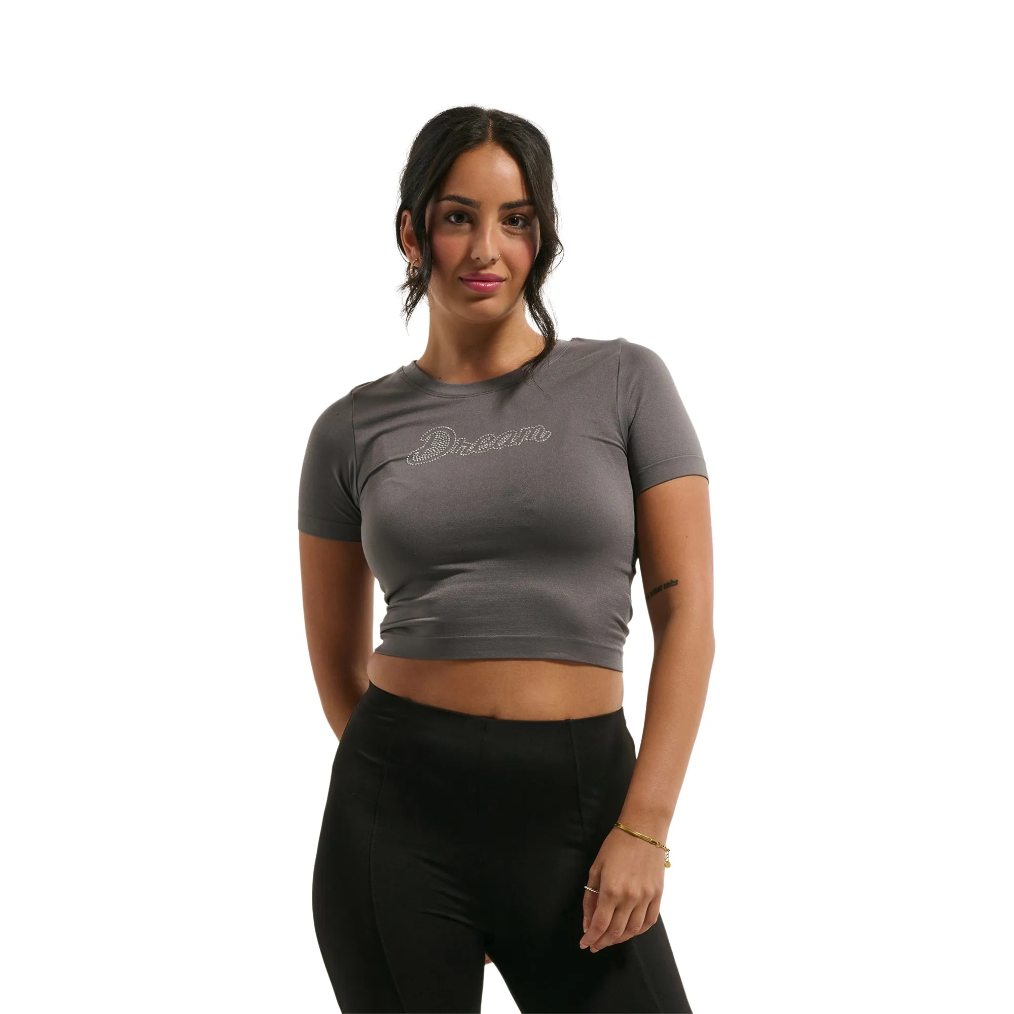 Women's Short Sleeve Crew Neck Cropped Tee sold by Giant Tiger