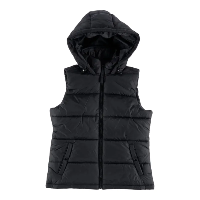 Mountain Ridge Women's Hooded Puffer Vest with Full Zip Closure and Dual Front Pockets sold by Giant Tiger