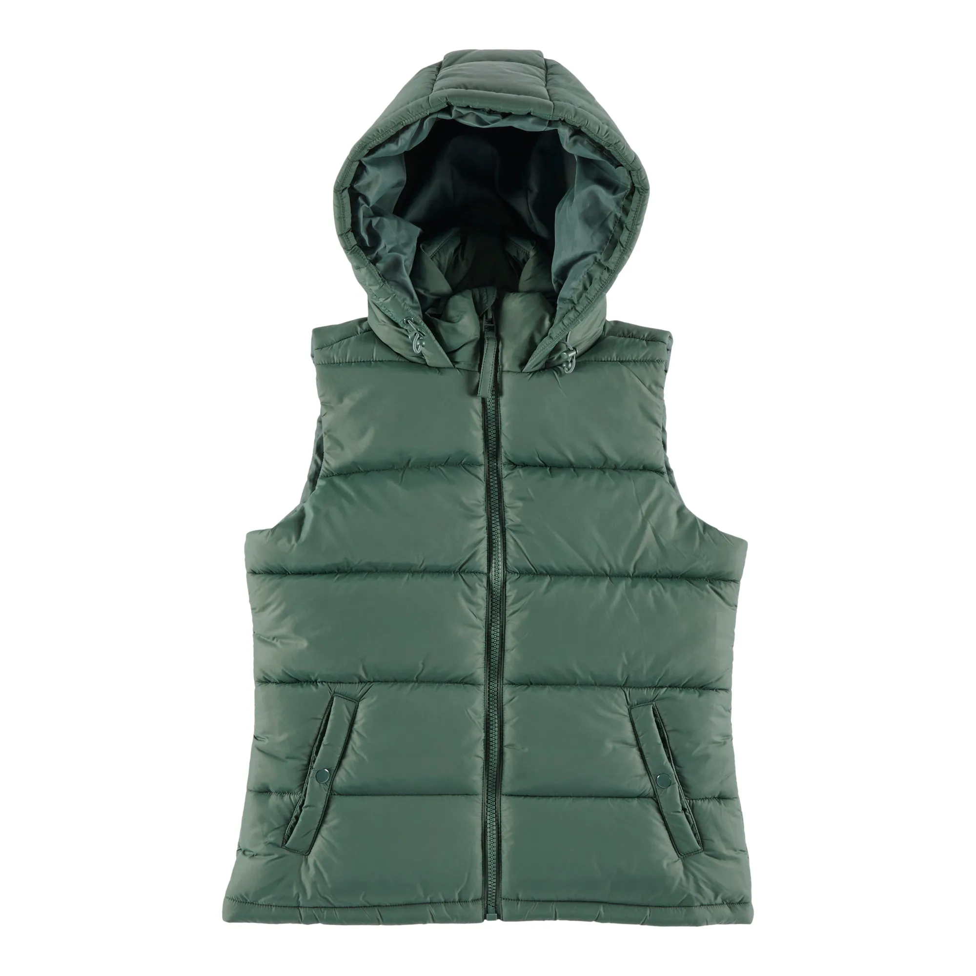 Mountain Ridge Women's Hooded Puffer Vest with Full Zip