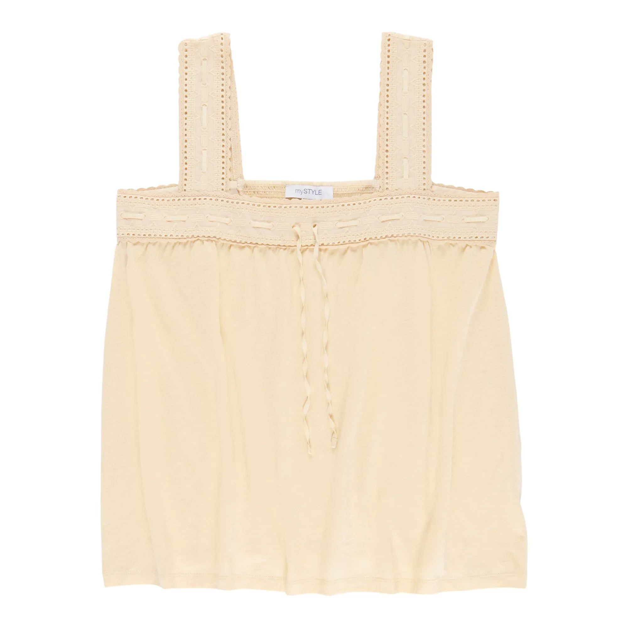 mySTYLE Women's Lace Trim Slub Tank Top sold by Giant Tiger