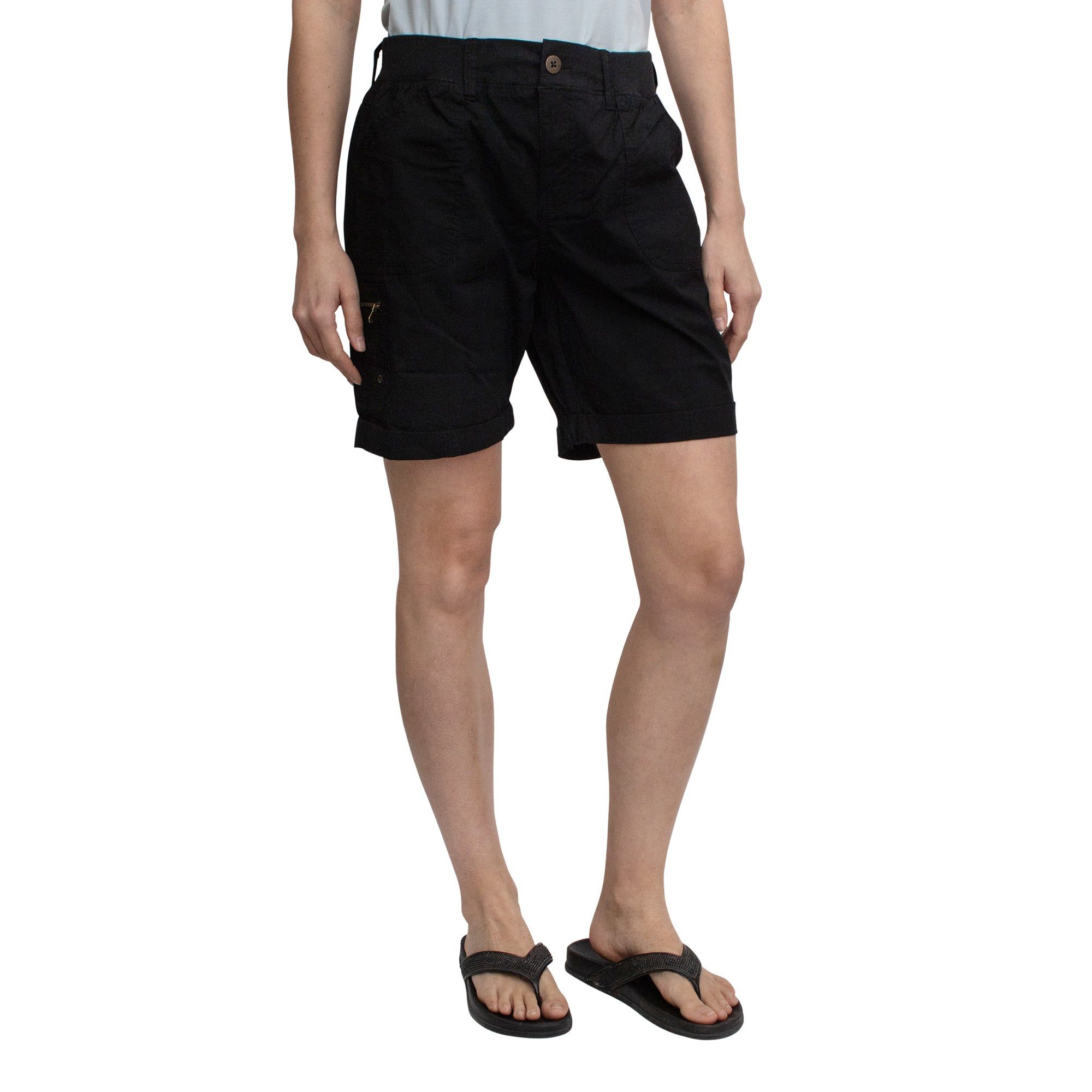 mySTYLE Women's Poplin Cargo Bermuda Shorts sold by Giant Tiger