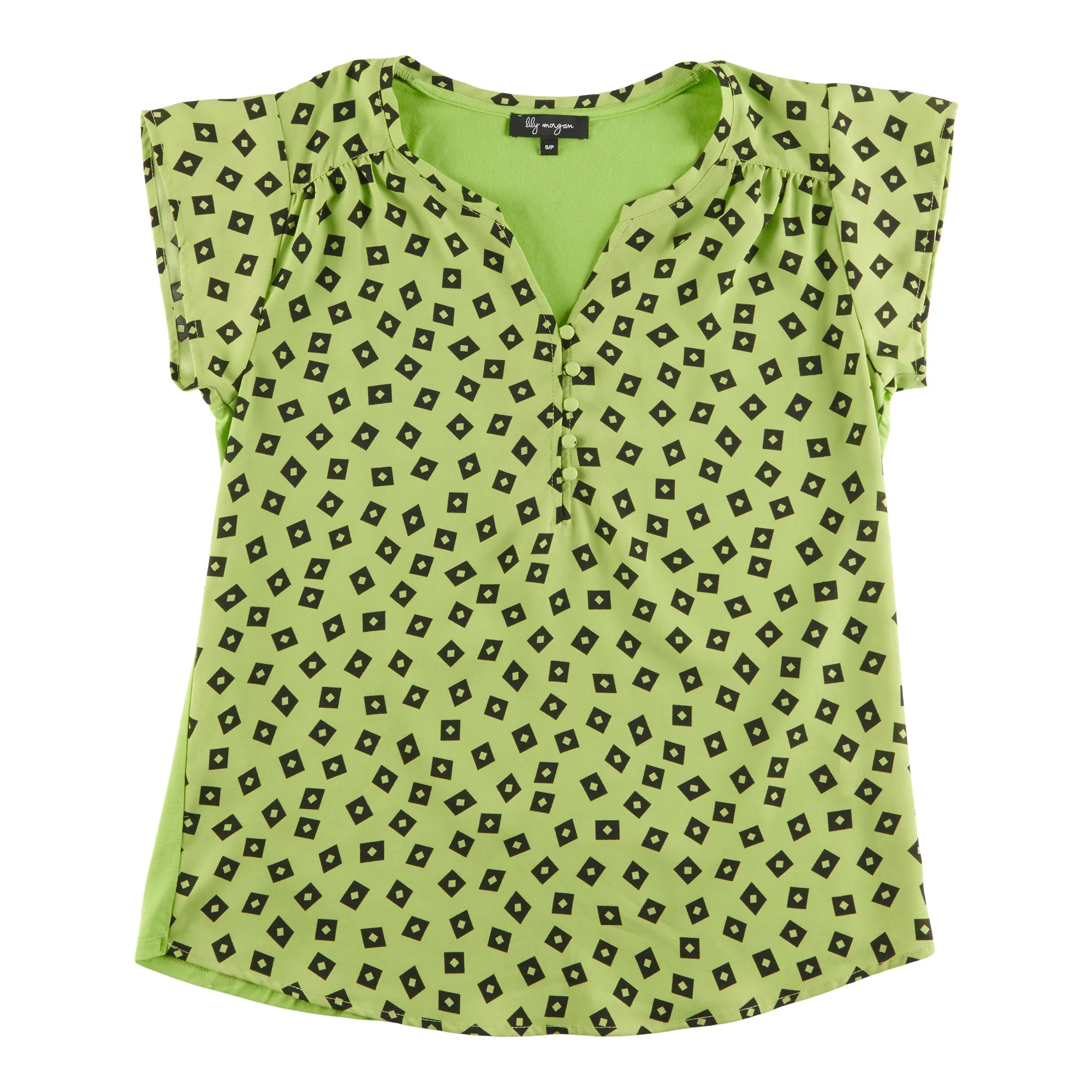 lily morgan Women's Short Sleeve Blouse with Knitted Back sold by Giant Tiger product image thumbnail 4