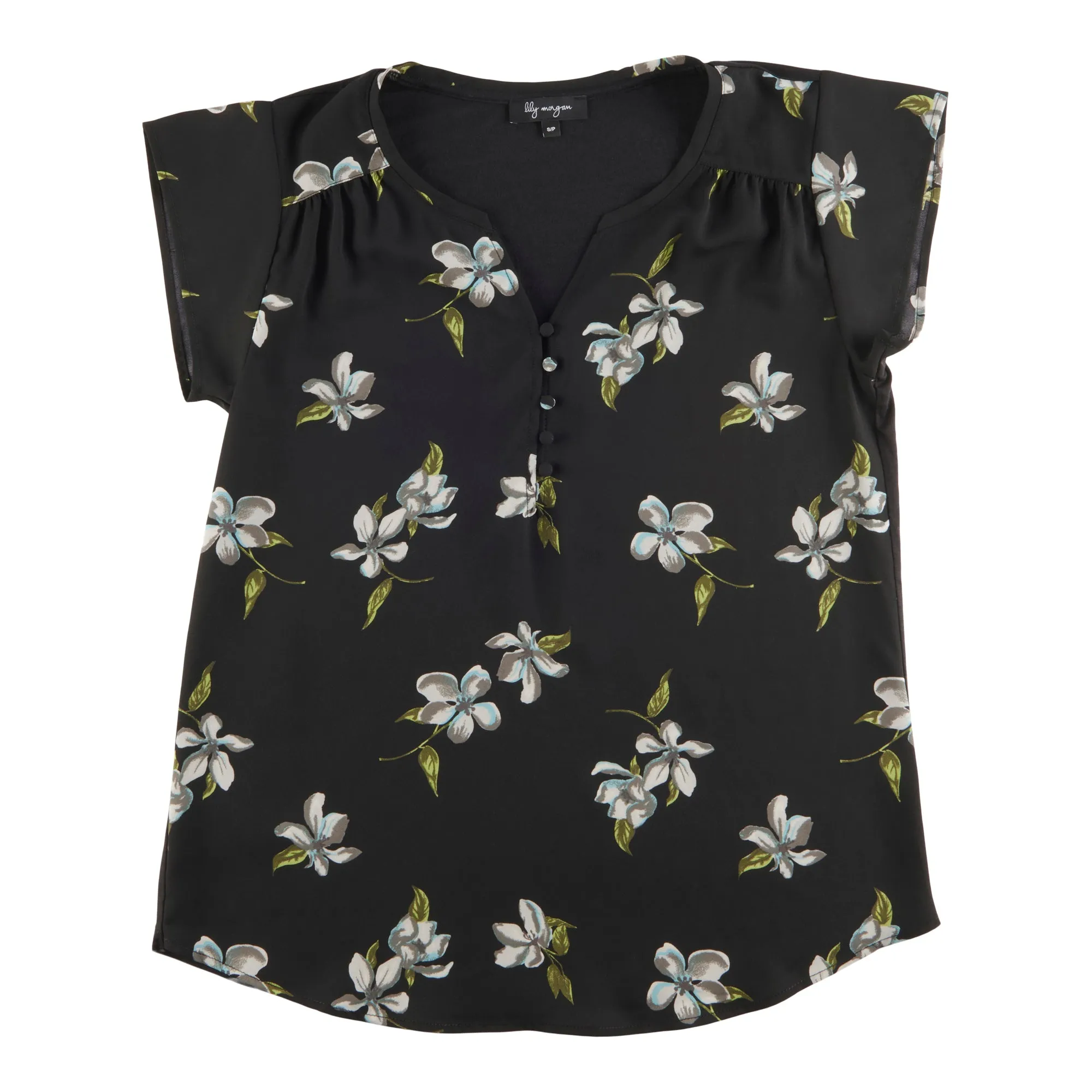 lily morgan Women's Short Sleeve Blouse with Knitted Back sold by Giant Tiger product image thumbnail 2