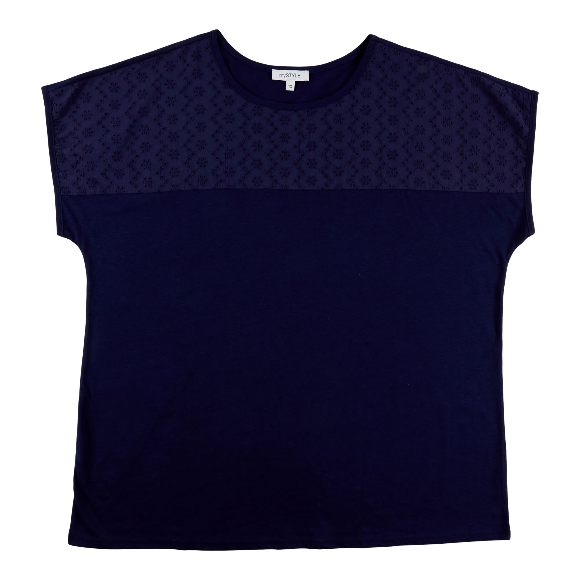 mySTYLE Women's Plus Mykonos Eyelet Yoke Tee sold by Giant Tiger product image thumbnail 2