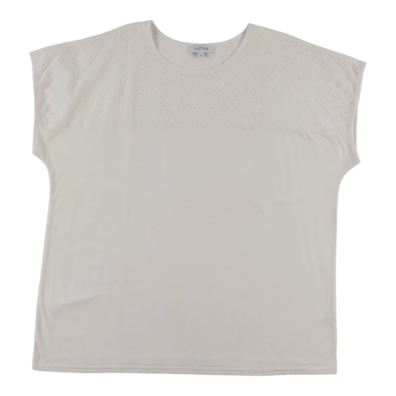 mySTYLE Women's Plus Mykonos Eyelet Yoke Tee sold by Giant Tiger