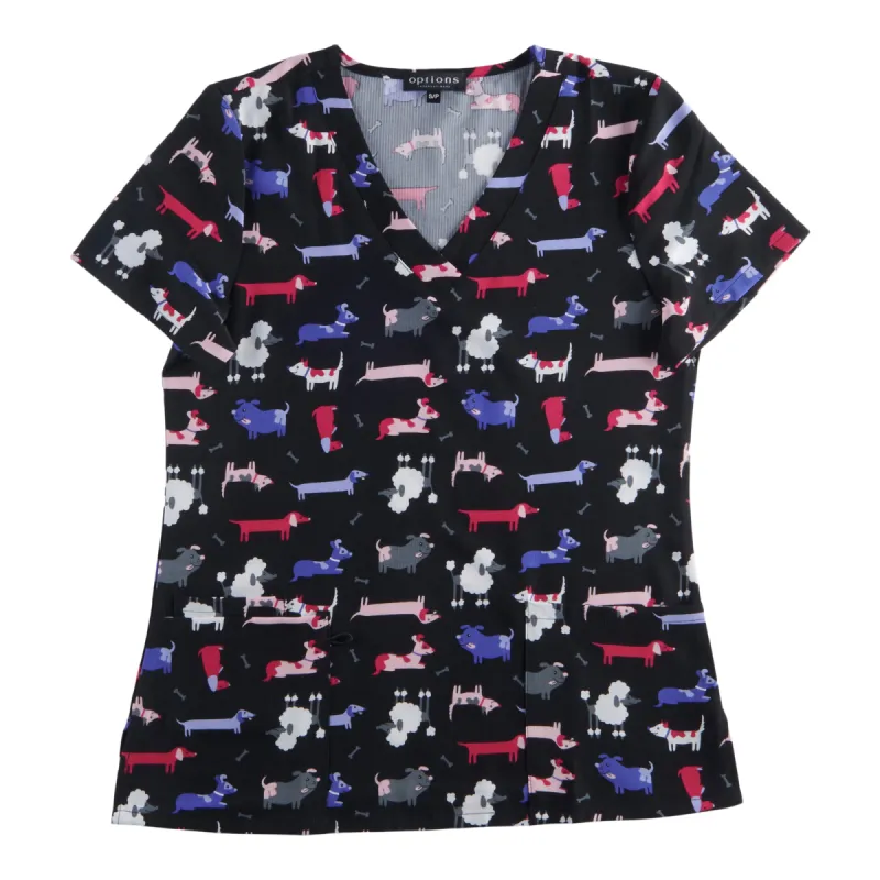 Options Women's Dog Printed Scrub Top made by Giant Tiger