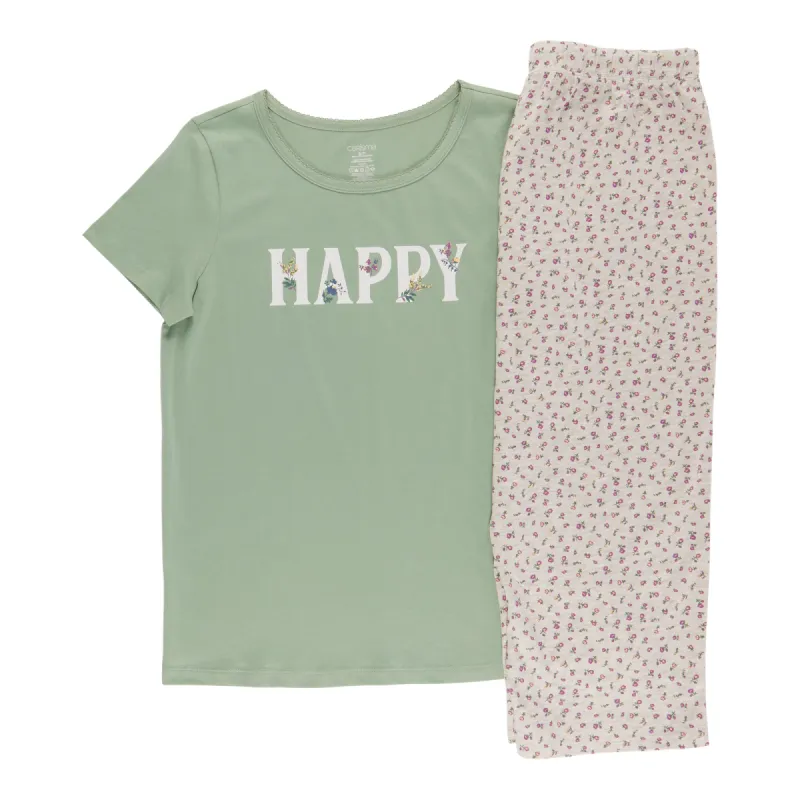 Carisma Women's Short Sleeve Capri PJ Set, 2-Piece sold by Giant Tiger