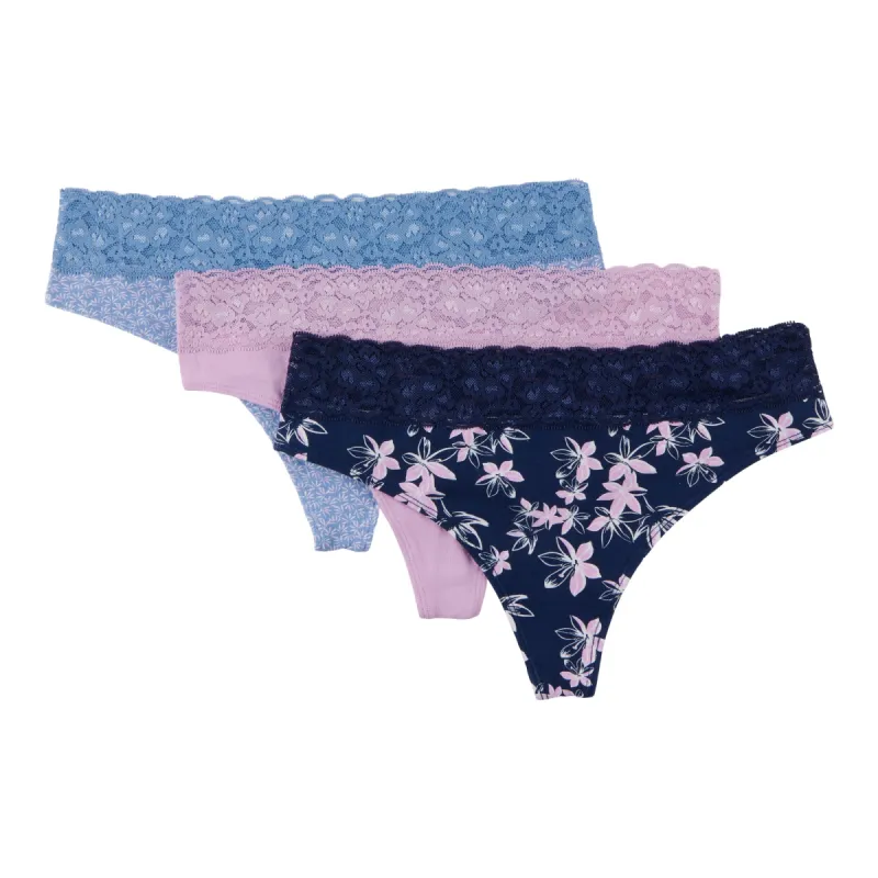 Carisma Women's Cotton Thong with Lace sold by Giant Tiger