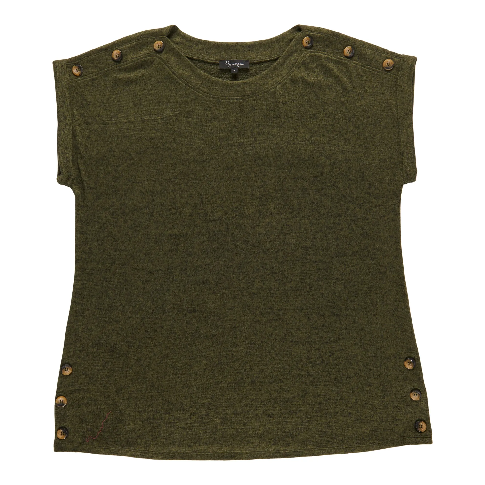 lily morgan Women's Plus Button Trim Blouse sold by Giant Tiger product image thumbnail 2