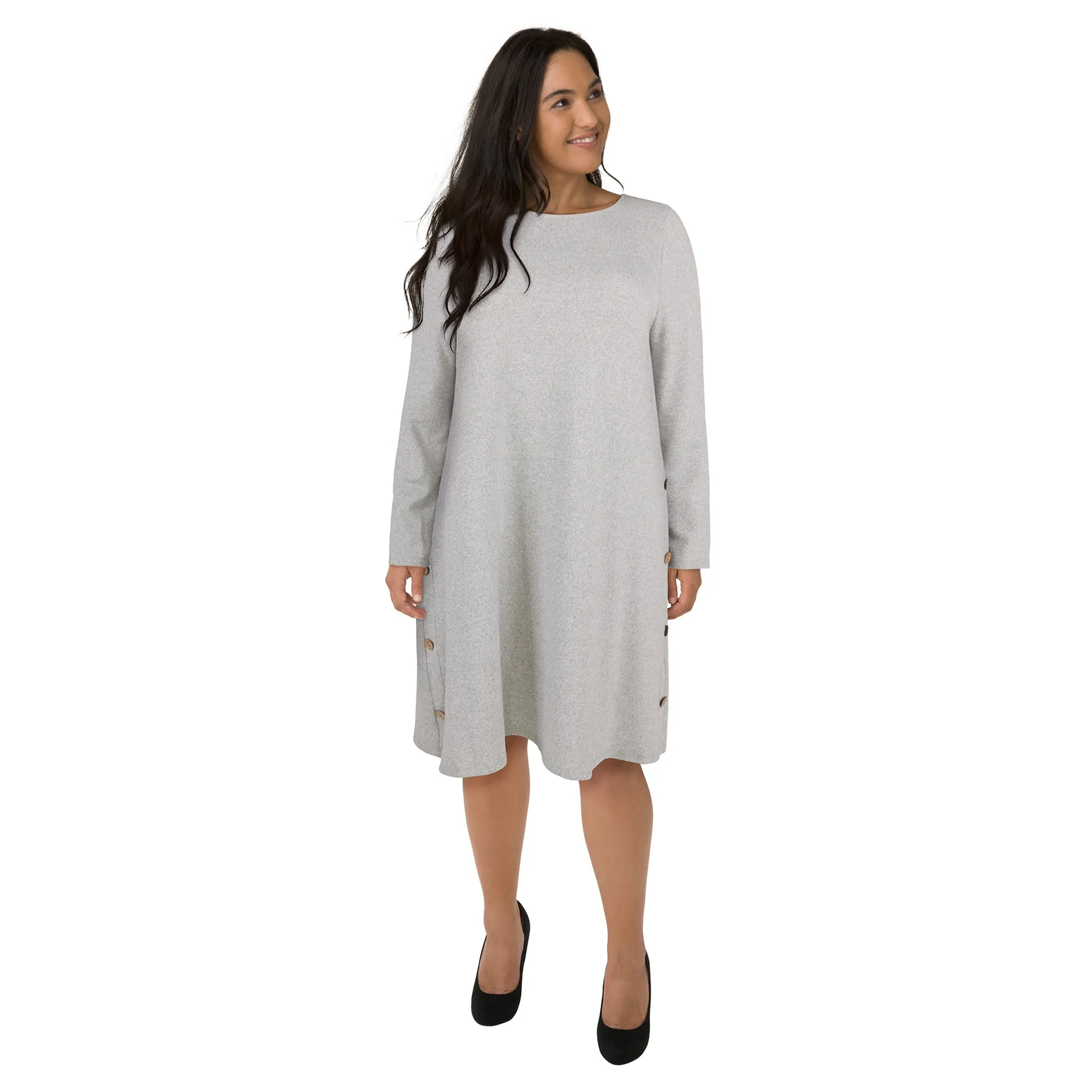 lily morgan Women's Plus Trendsetters A-Line Dress with Button Detail sold by Giant Tiger product image thumbnail 2