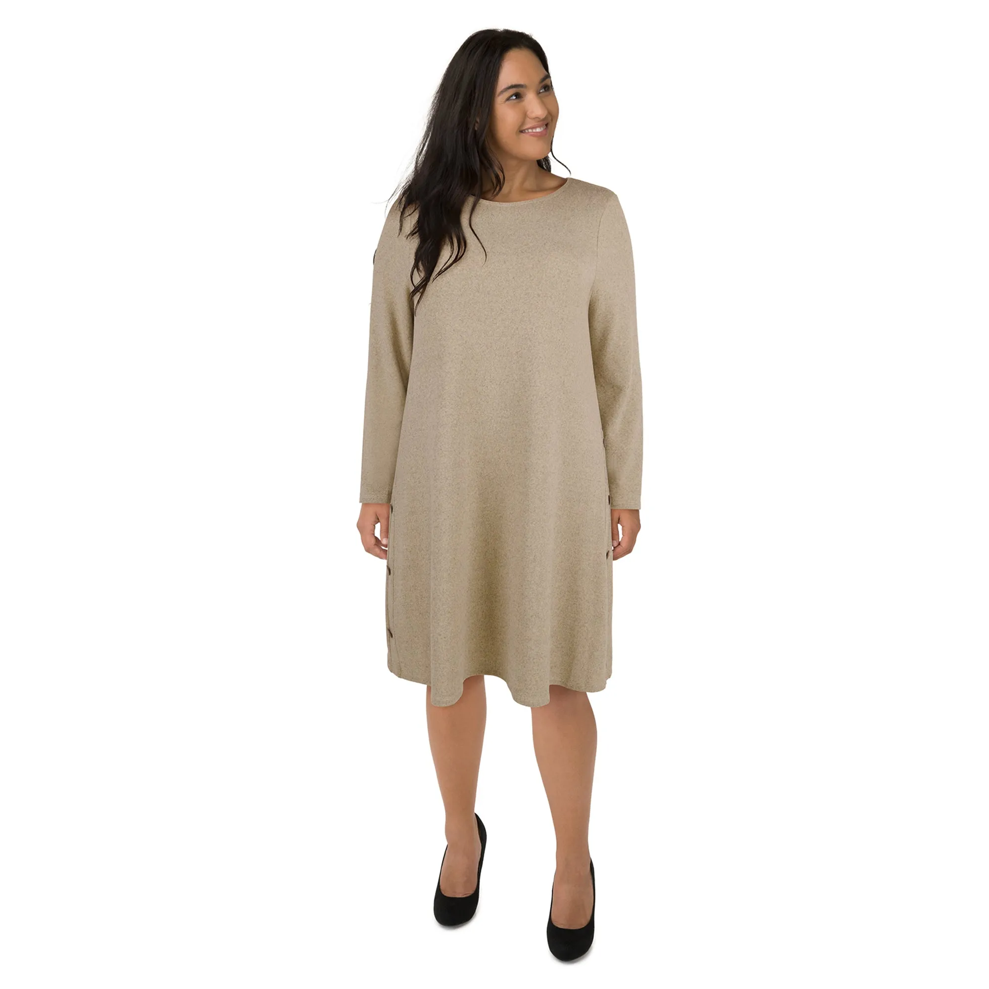 lily morgan Women's Plus Trendsetters A-Line Dress with Button Detail sold by Giant Tiger product image thumbnail 3